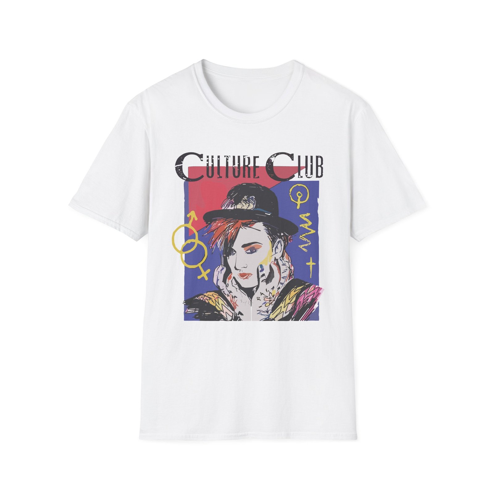 Boy George Sketchy Symbols Unisex Softstyle T-Shirt