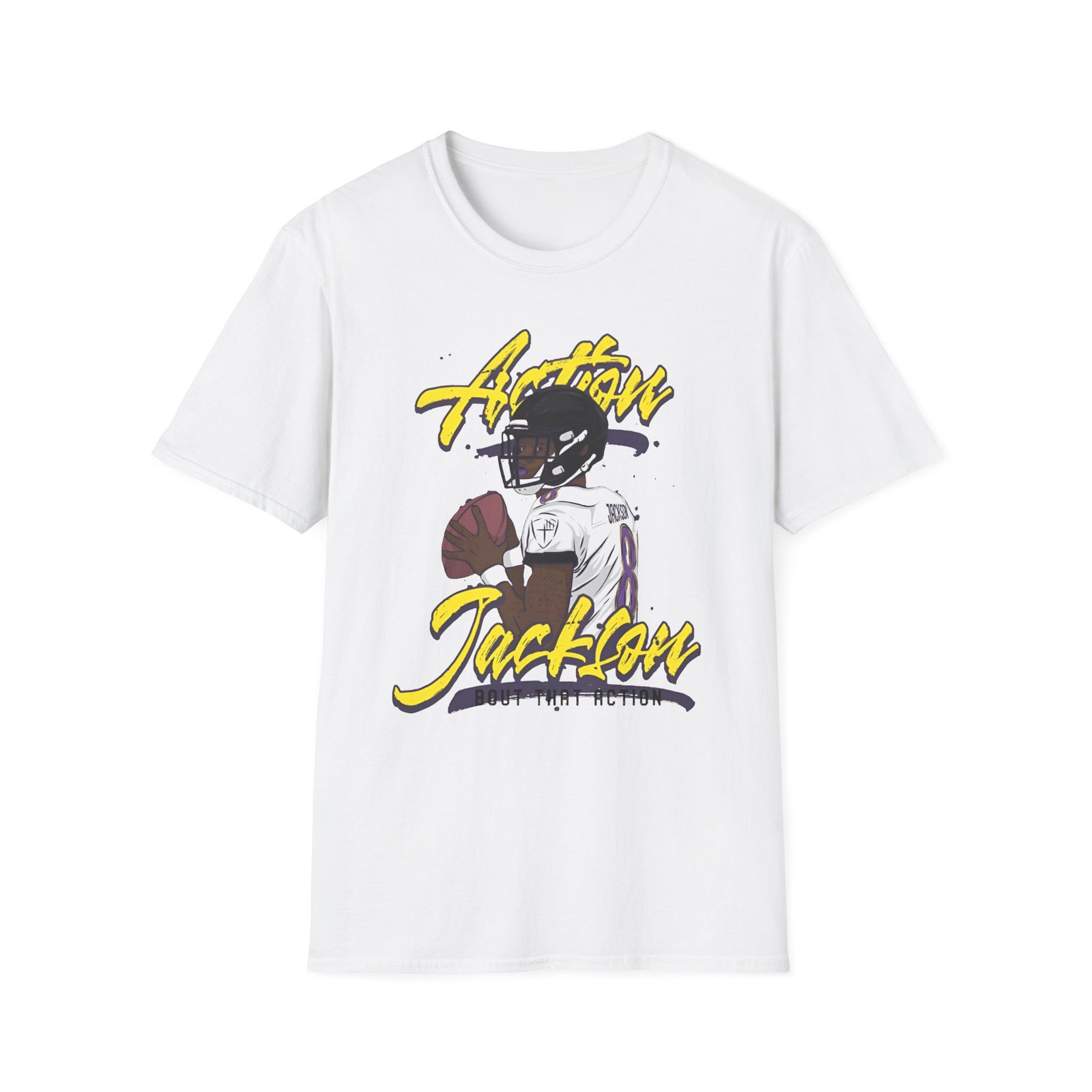 Lamar Jackson The Prodigy Action Jackson Unisex Softstyle T-Shirt