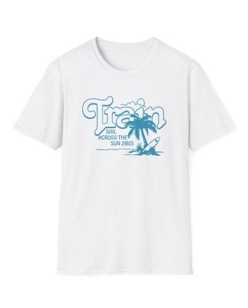 Train Sail Across the Sun 2025 Palm Tree unisex softstyle t-shirt
