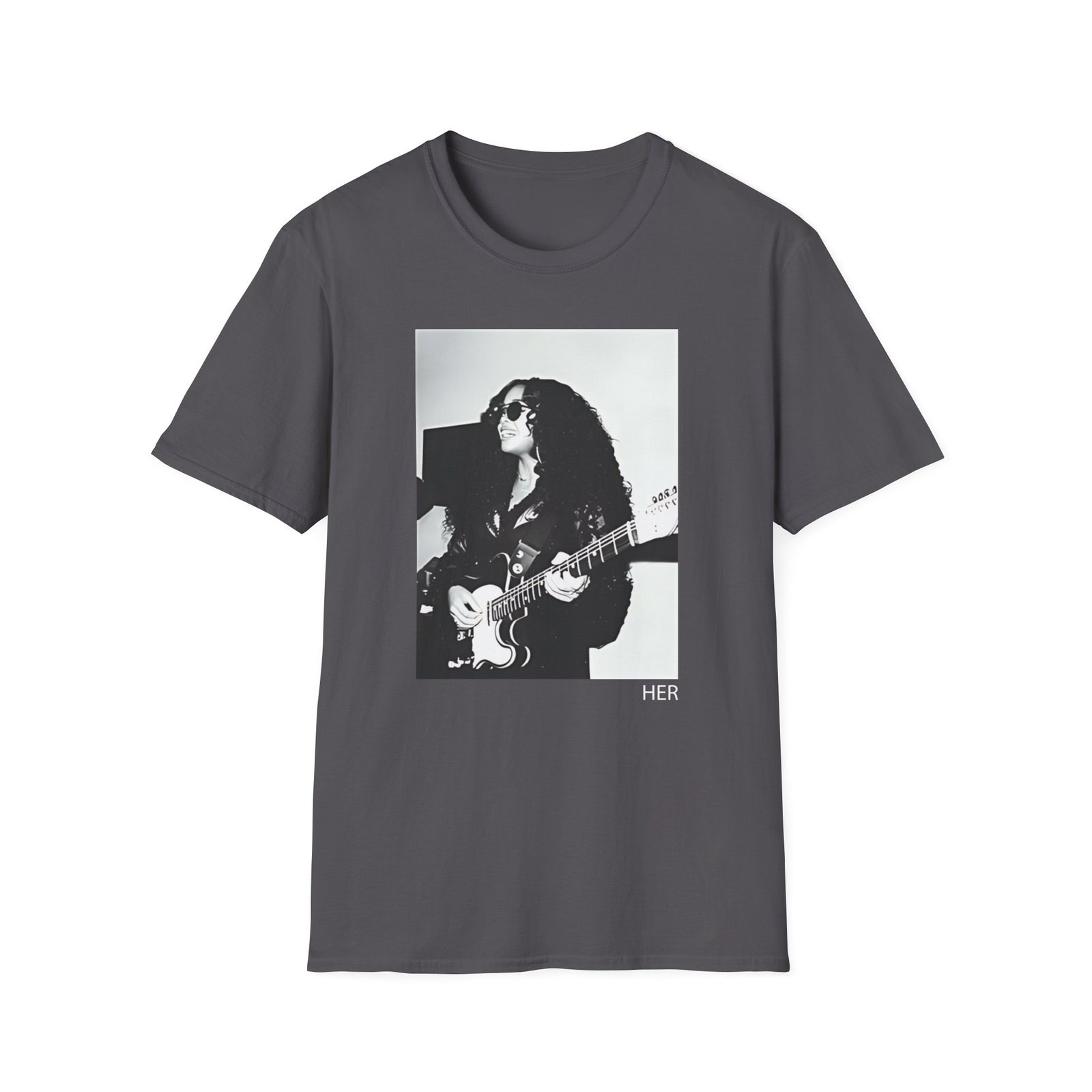 HER With Guitar Lightweight Unisex Softstyle T-Shirt