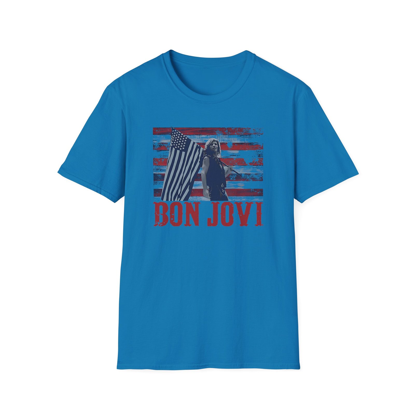 Bon Jovi American Flag Unisex Softstyle T-Shirt