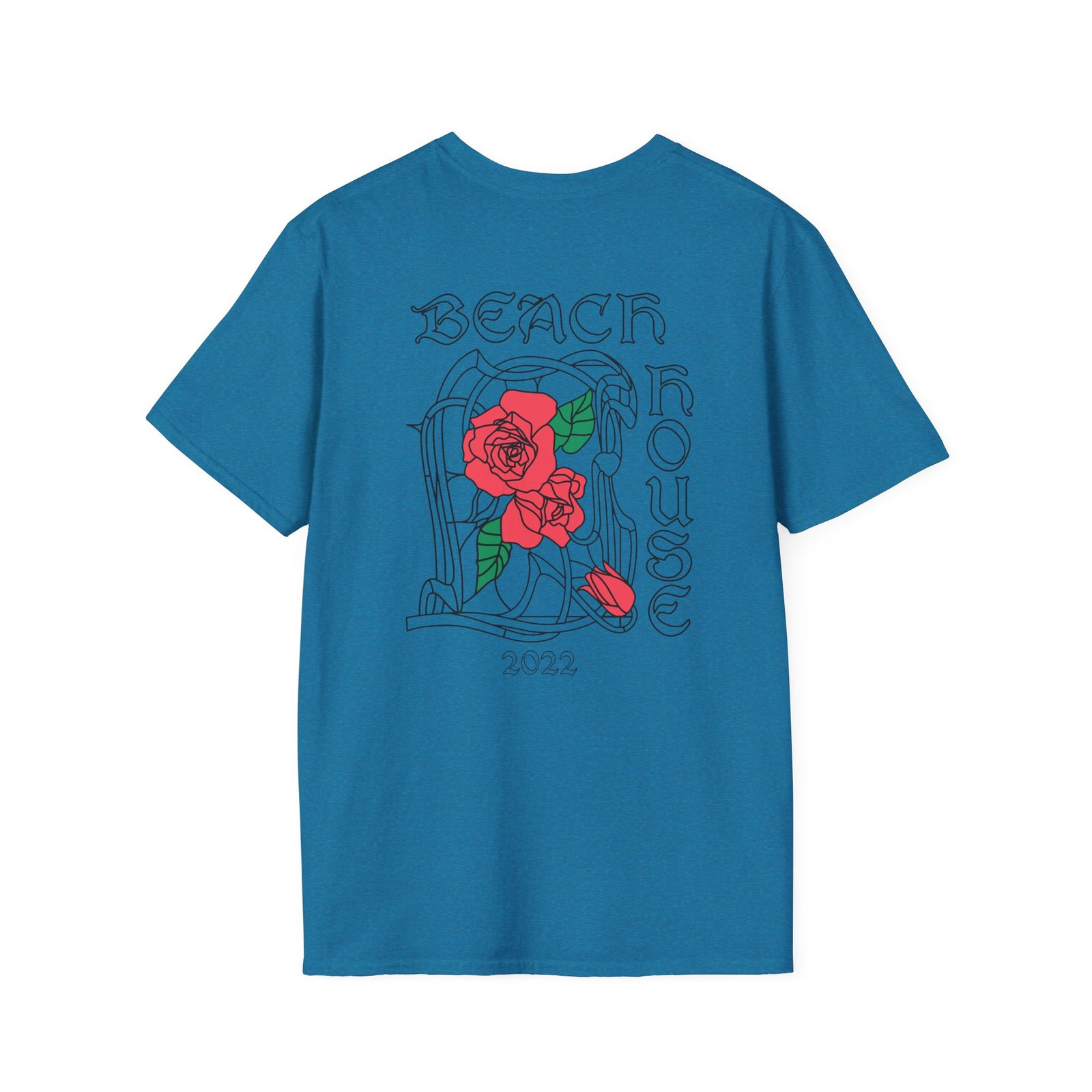 Beach House Rose Stained Glass Unisex Softstyle T-Shirt