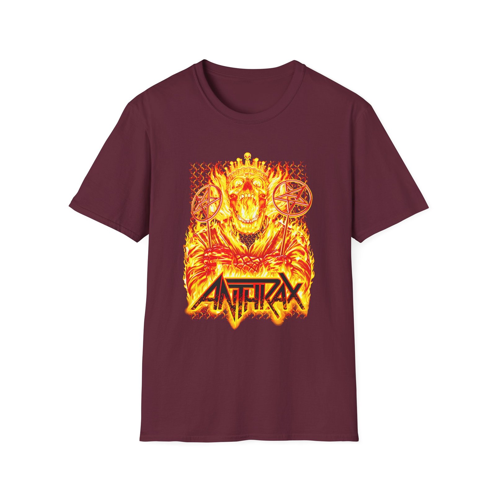 Anthrax Black Flames Unisex Softstyle T-Shirt