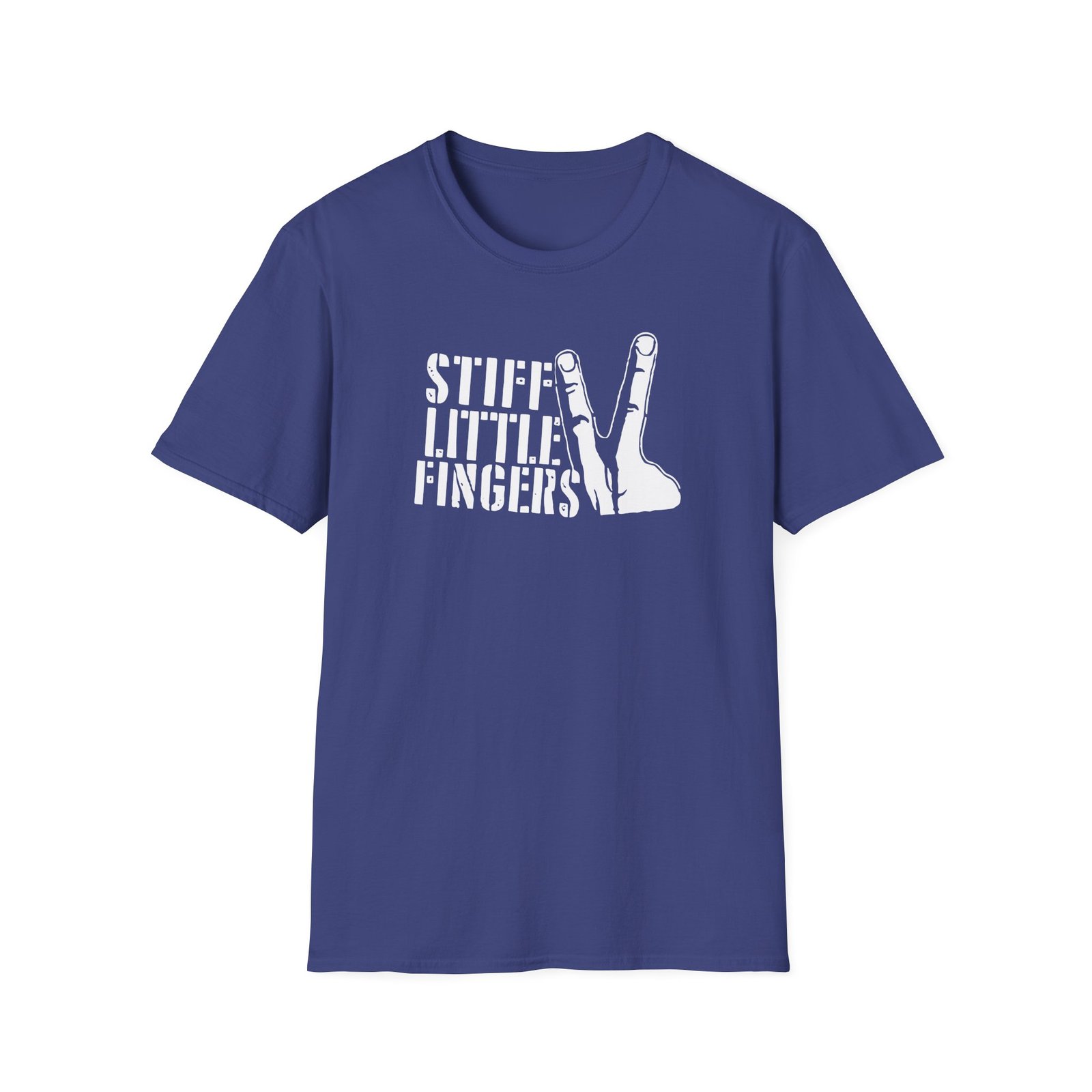 Stiff Little Fingers Stencil Fingers Unisex Softstyle T-Shirt