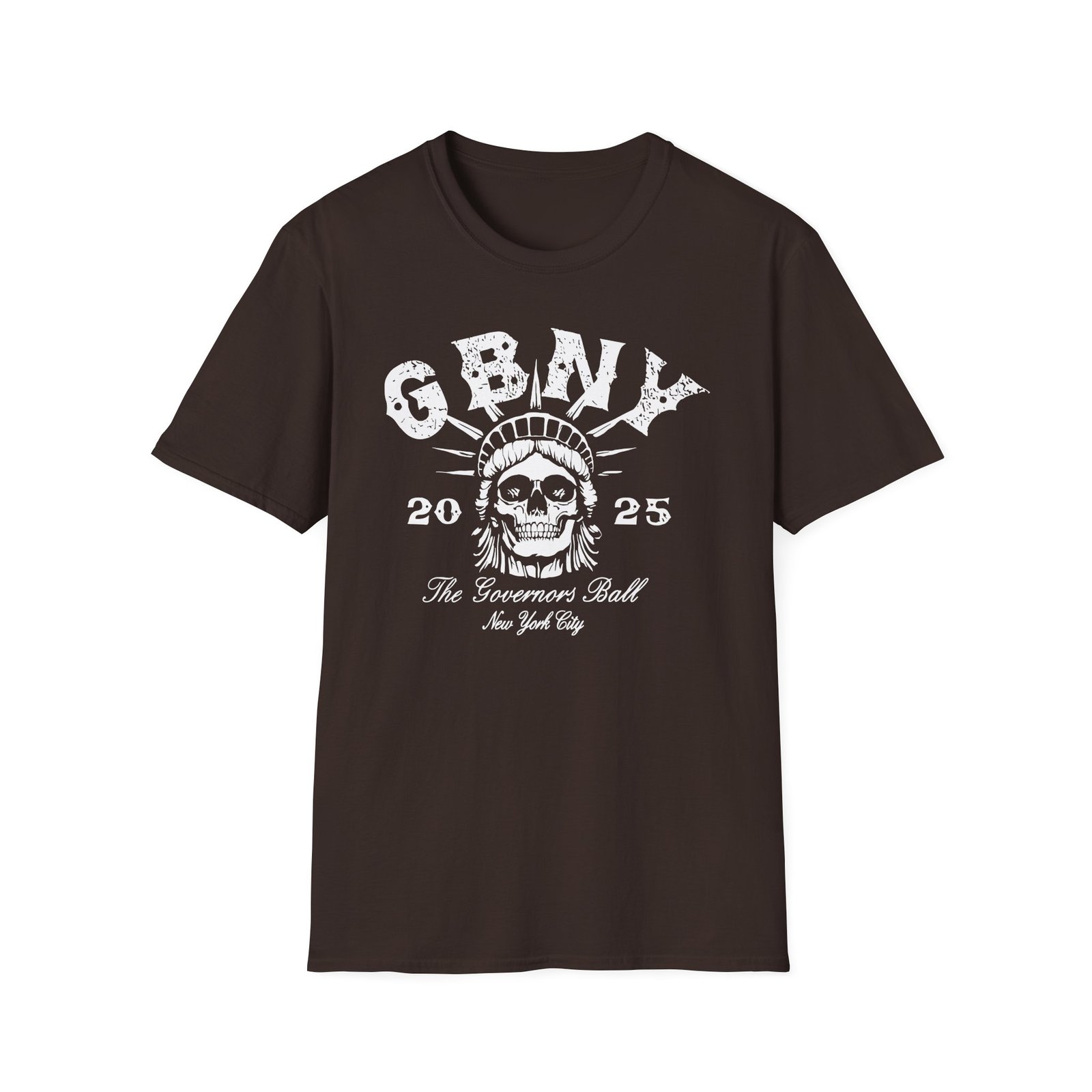 Gov Ball Gbny Liberty Skull Unisex Softstyle T-Shirt