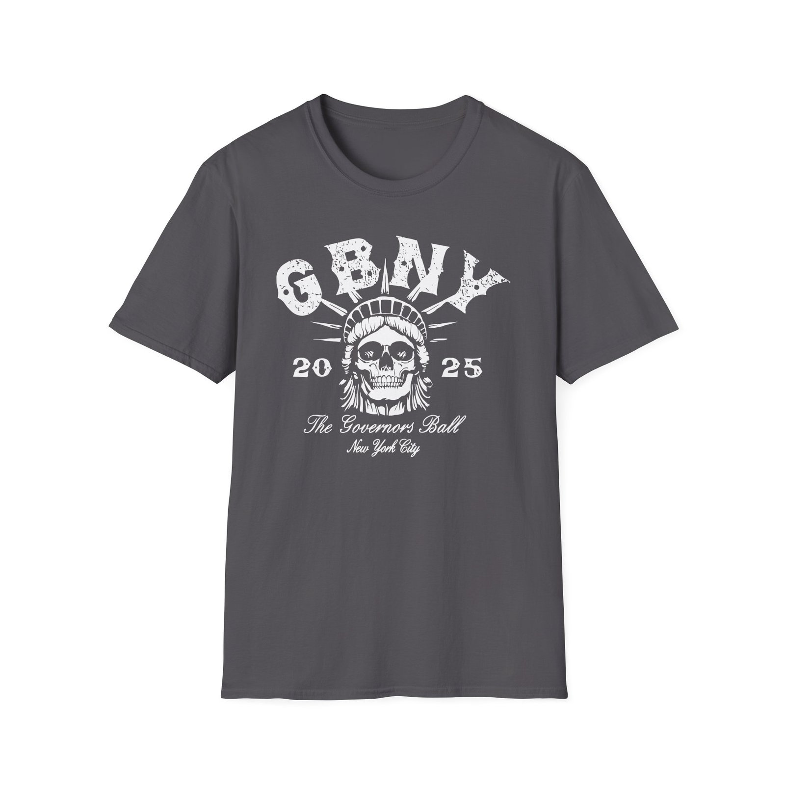 Gov Ball Gbny Liberty Skull Unisex Softstyle T-Shirt
