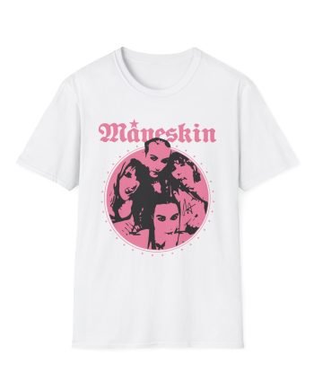Maneskin Pink Fisheye Band Unisex Softstyle T-Shirt