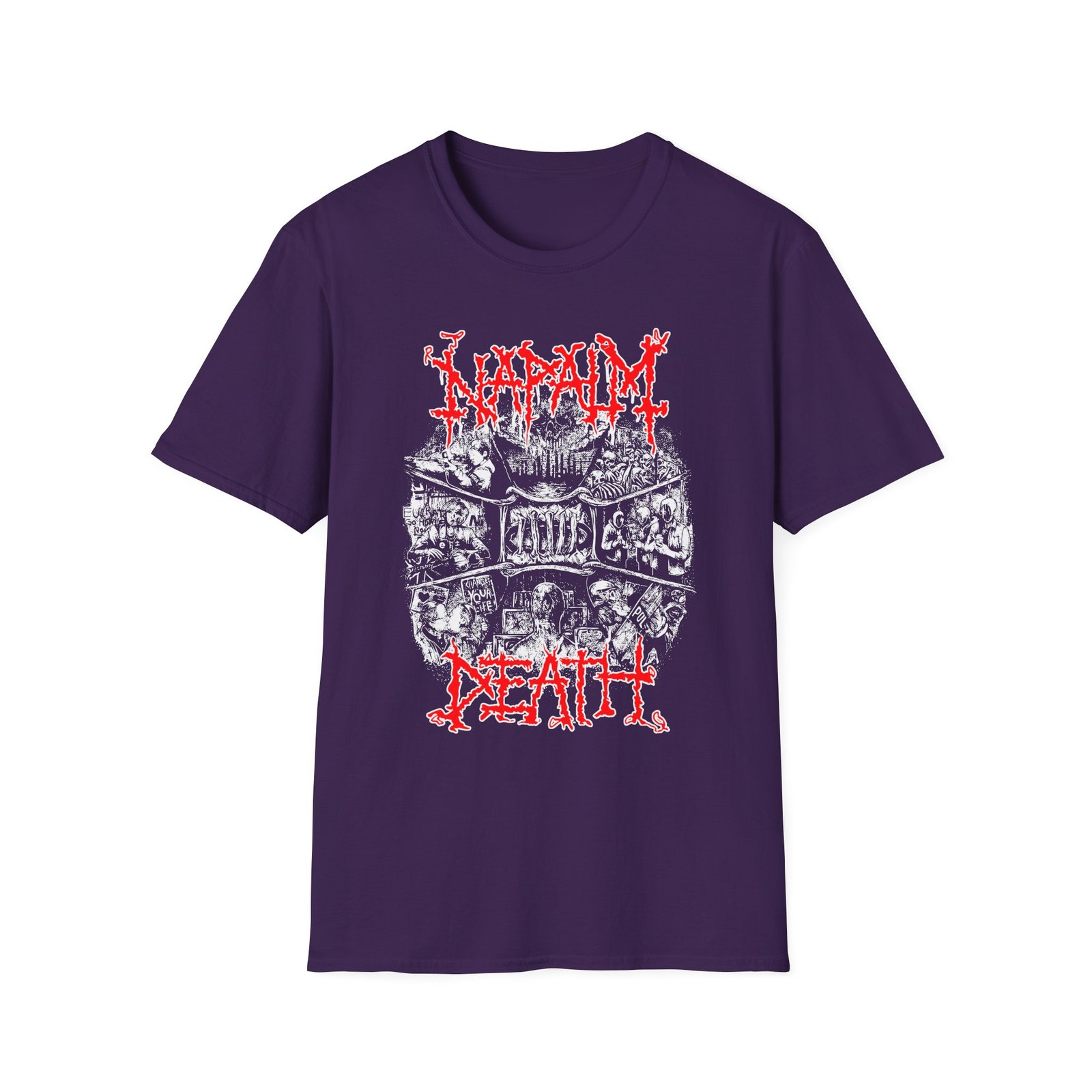 Napalm Death Coded Smears Unisex Softstyle T-Shirt