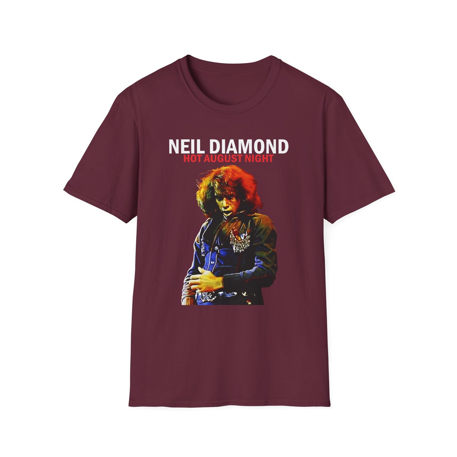 Neil Diamond Hot August Night Album Photo Unisex Softstyle T-Shirt