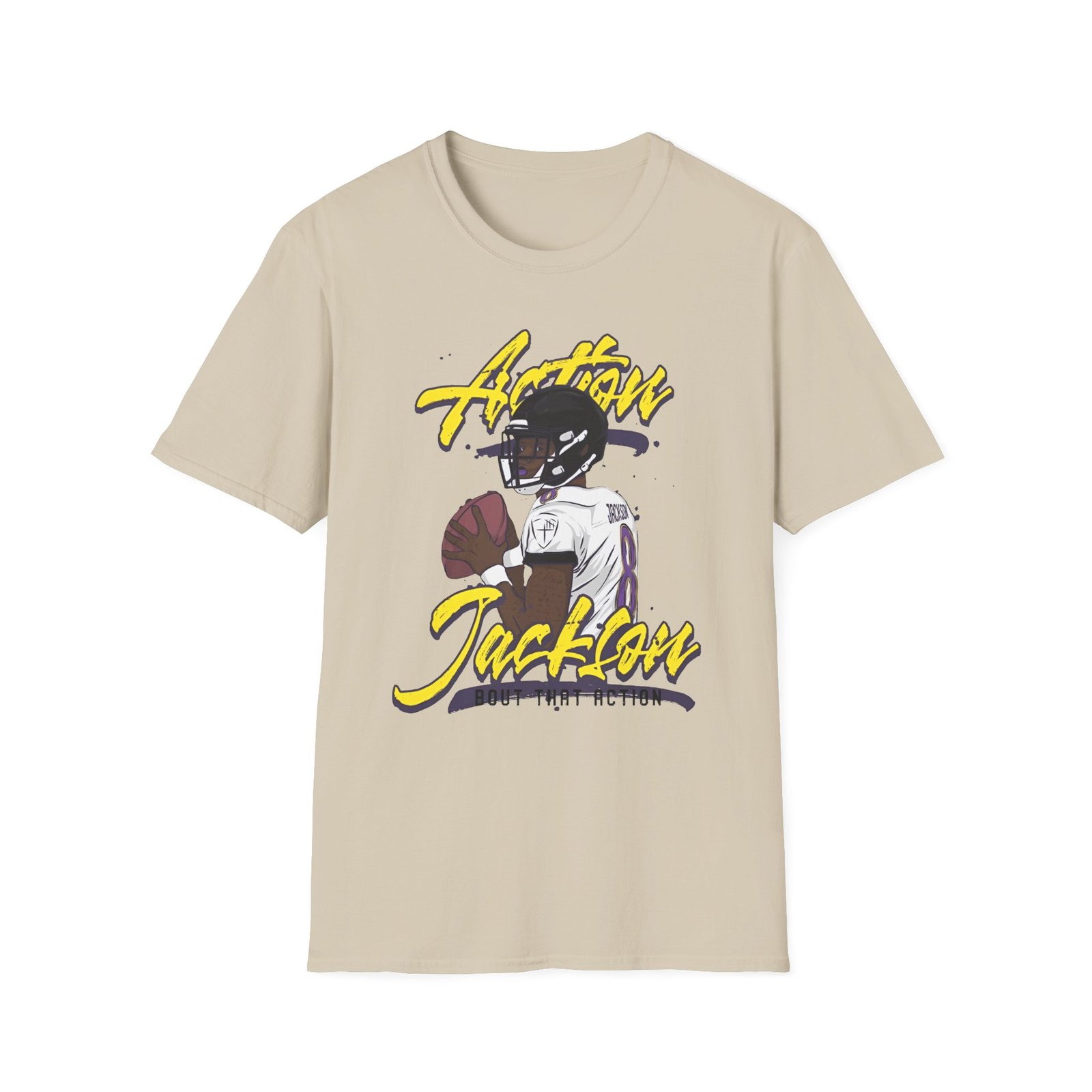 Lamar Jackson The Prodigy Action Jackson Unisex Softstyle T-Shirt