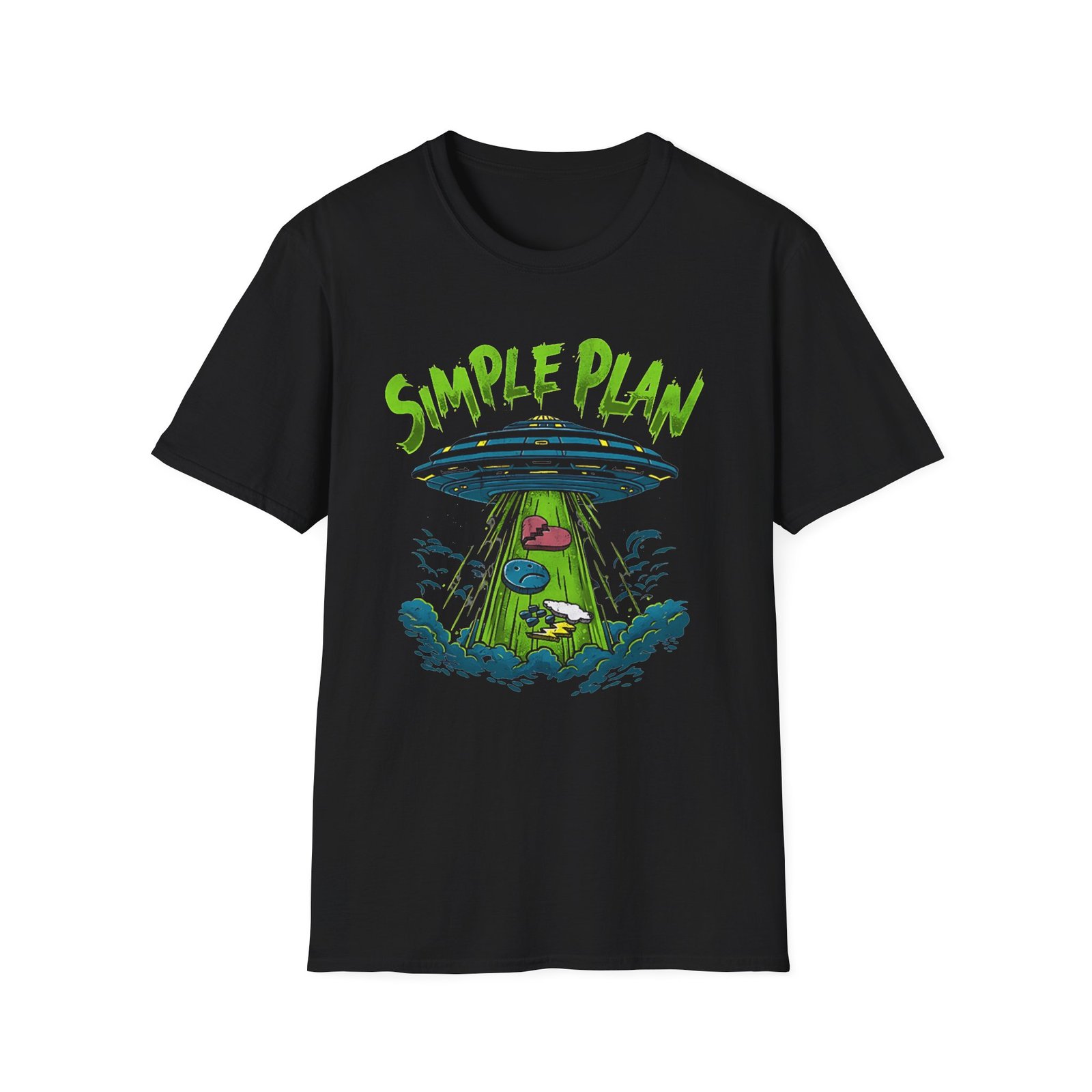 Simple Plan Alien Ufo Unisex Softstyle T-Shirt
