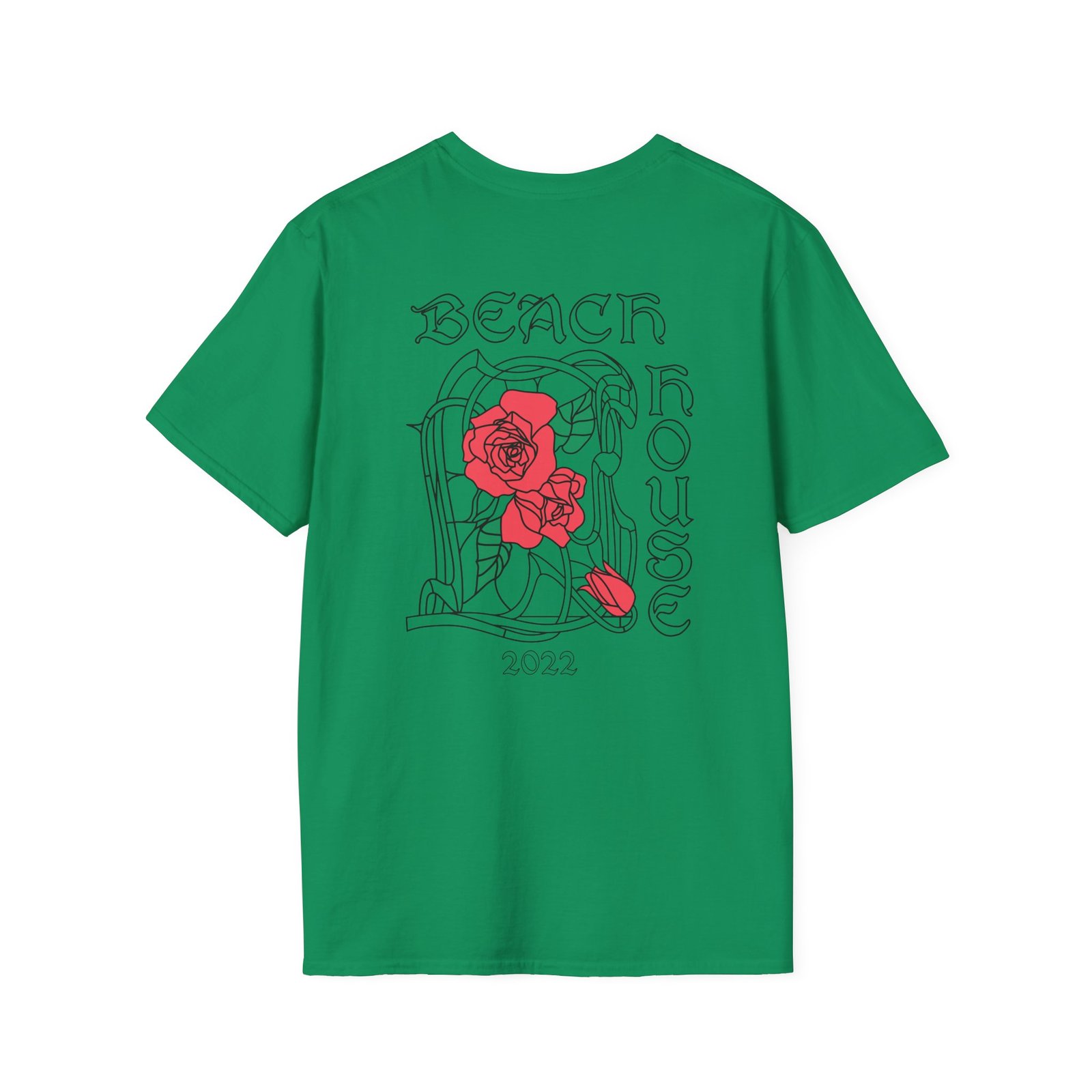Beach House Rose Stained Glass Unisex Softstyle T-Shirt