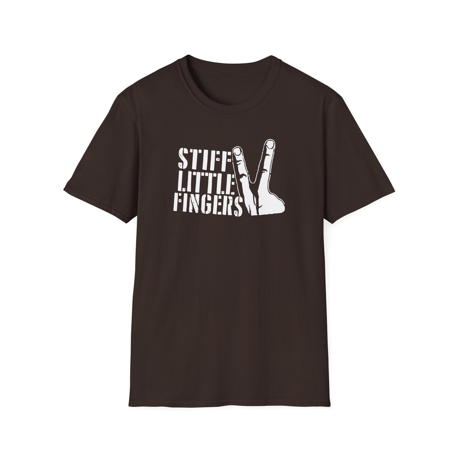 Stiff Little Fingers Stencil Fingers Unisex Softstyle T-Shirt