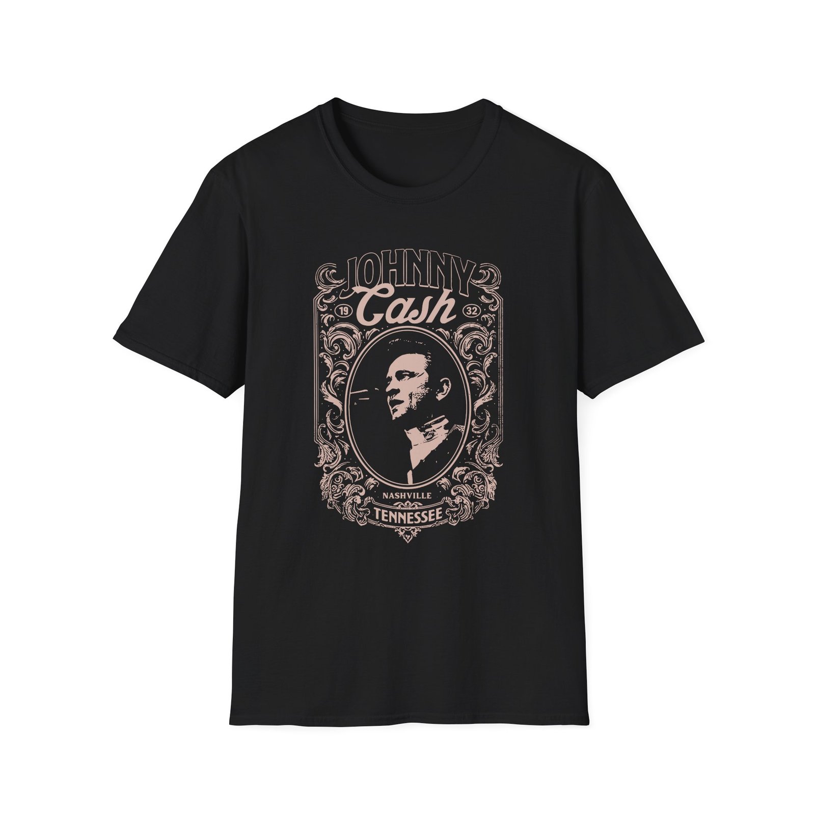 Johnny Cash Nashville Portrait Unisex Softstyle T-Shirt