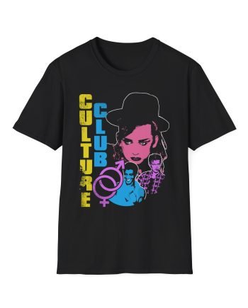 Boy George Neon Face Unisex Softstyle T-Shirt