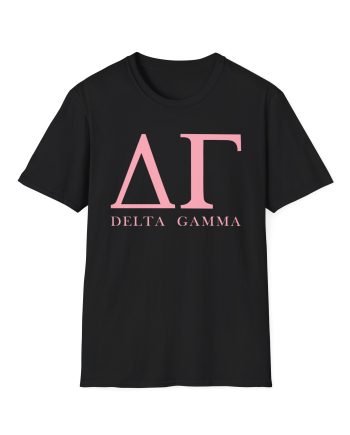 Delta Gamma Pink Letter Unisex softstyle T-Shirt