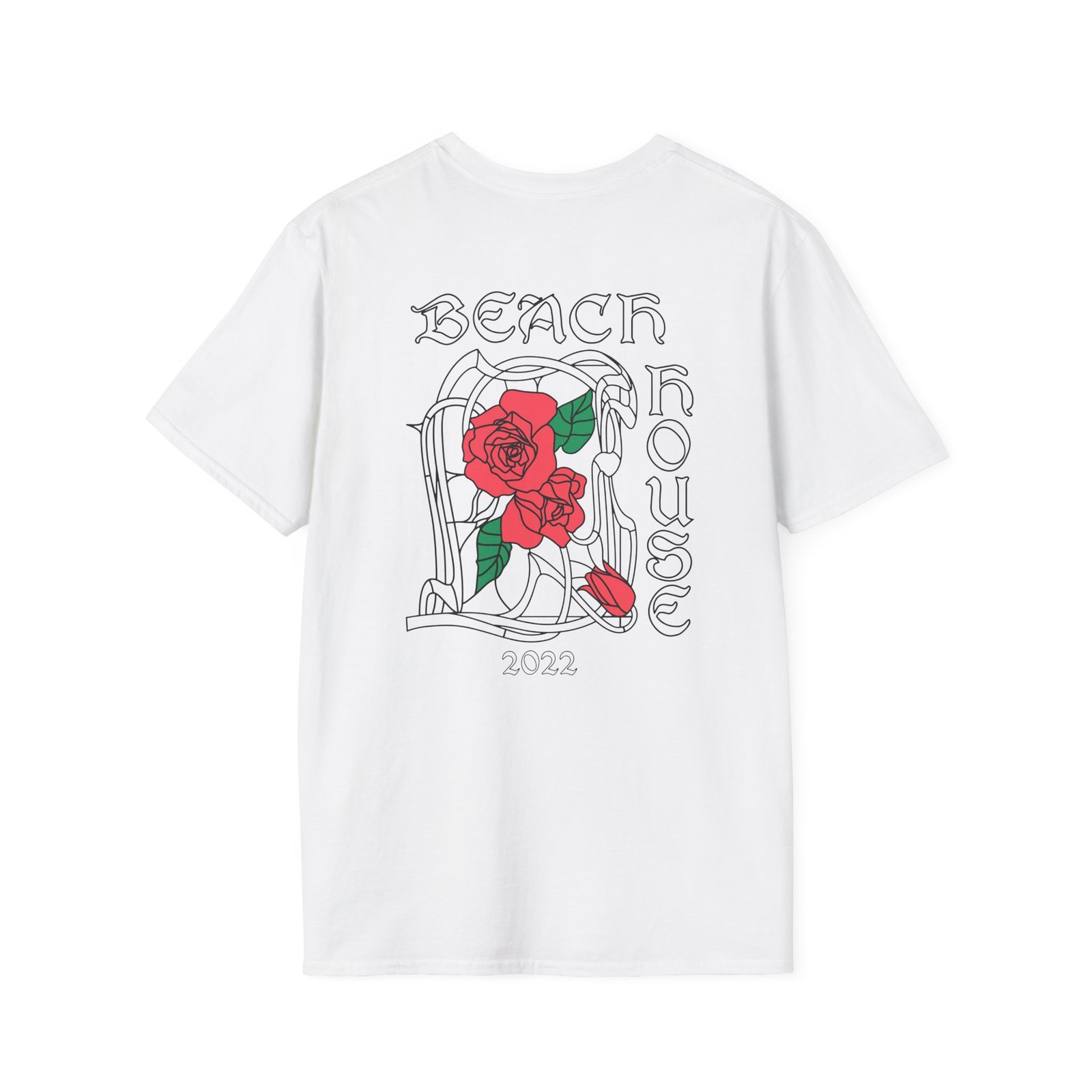 Beach House Rose Stained Glass Unisex Softstyle T-Shirt