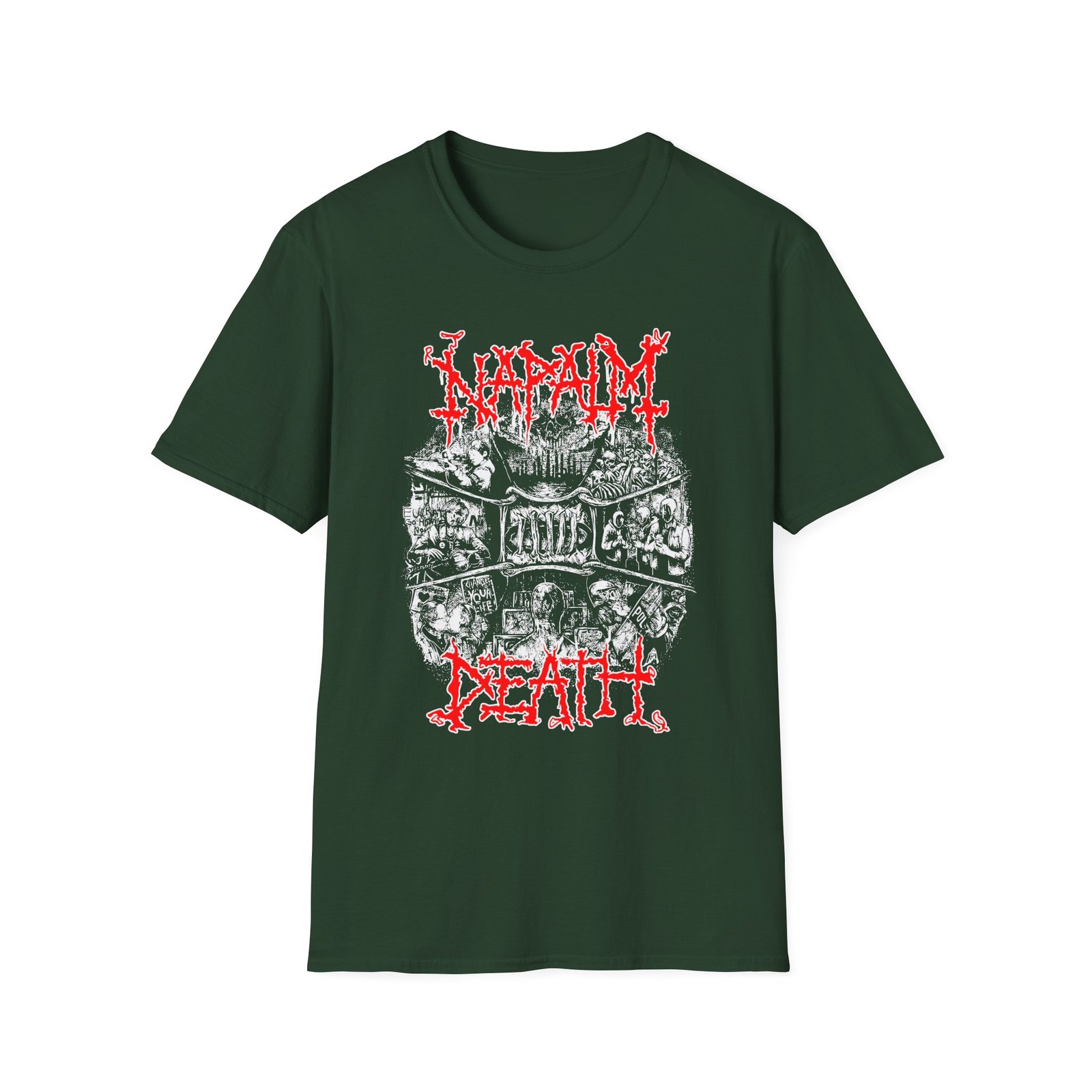 Napalm Death Coded Smears Unisex Softstyle T-Shirt