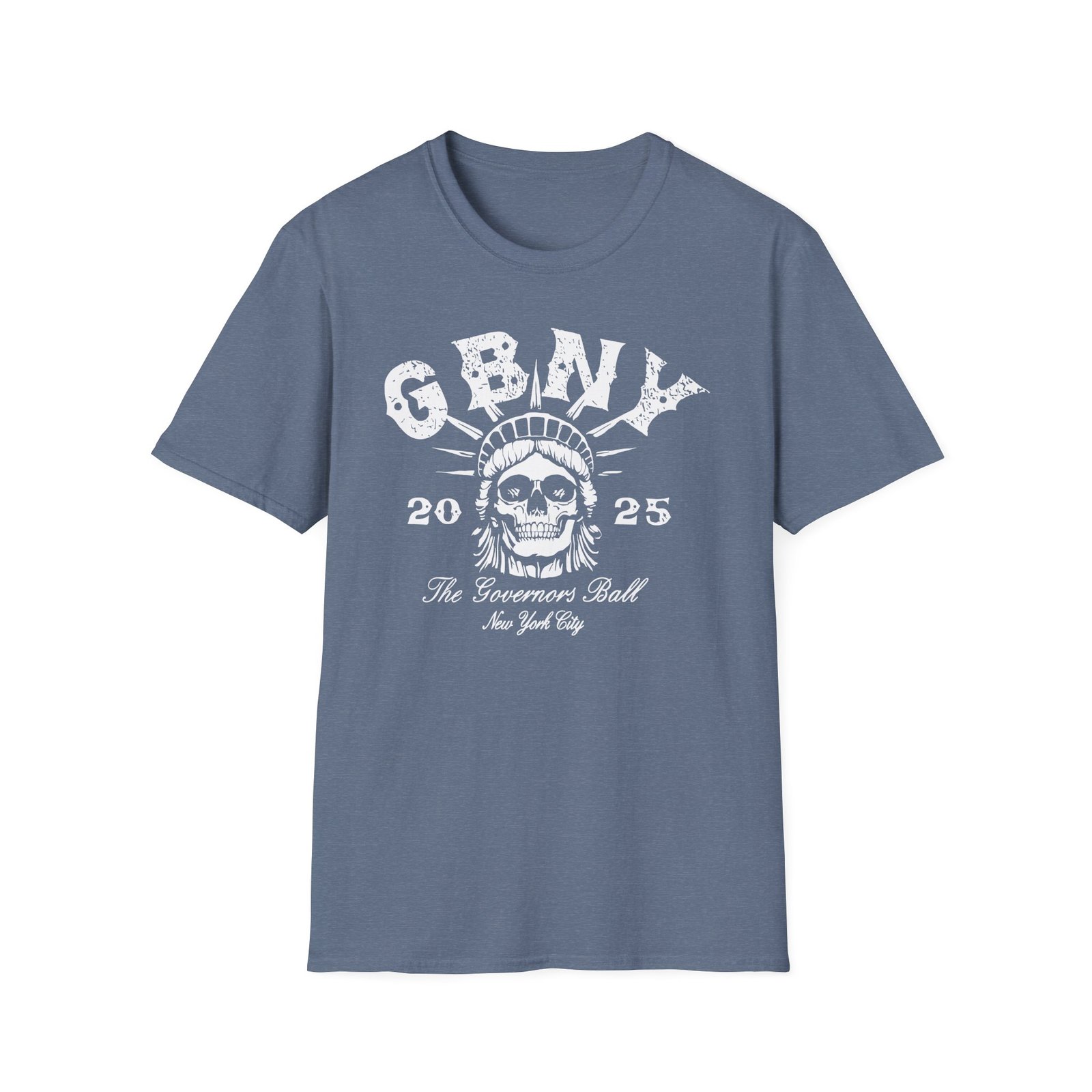 Gov Ball Gbny Liberty Skull Unisex Softstyle T-Shirt