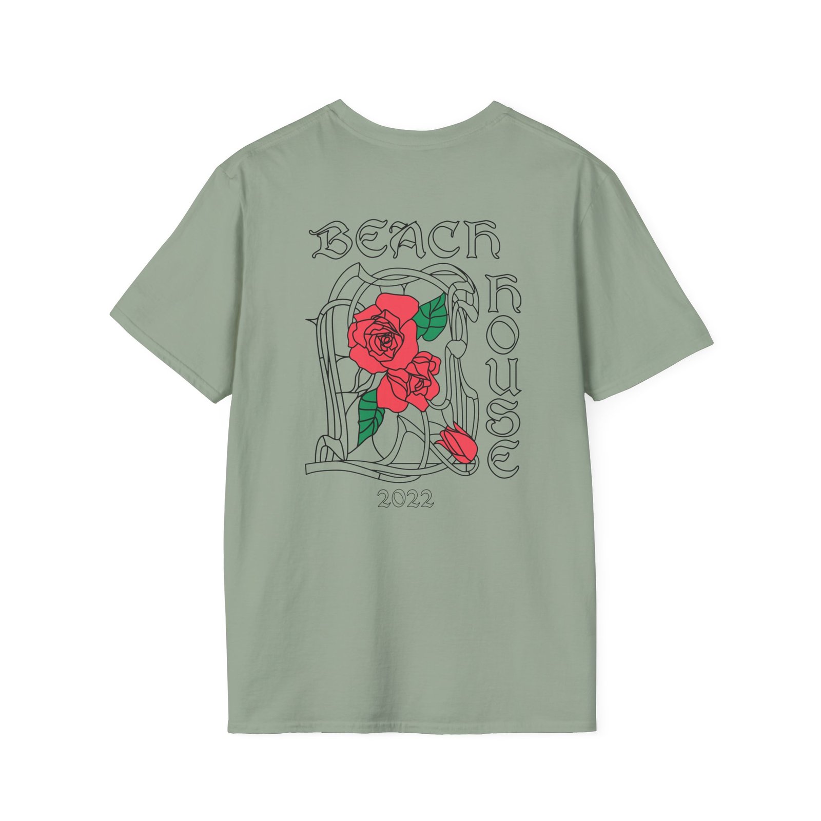 Beach House Rose Stained Glass Unisex Softstyle T-Shirt