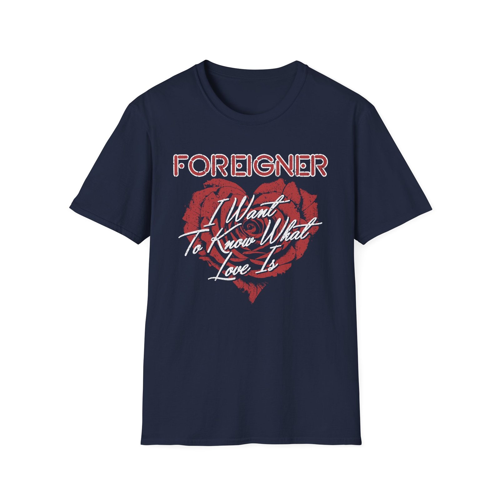 Foreigner Rose Heart Unisex Softstyle T-Shirt
