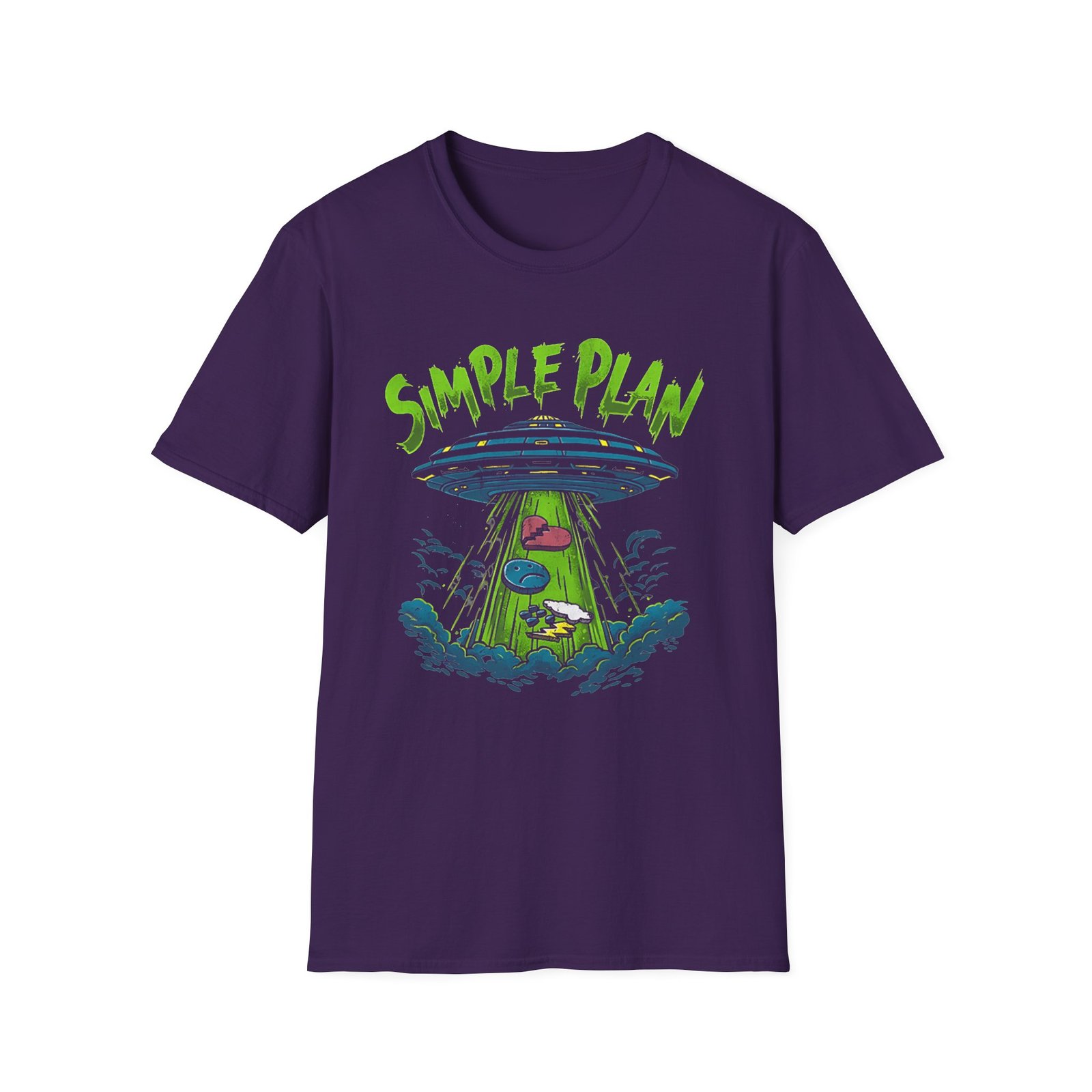 Simple Plan Alien Ufo Unisex Softstyle T-Shirt