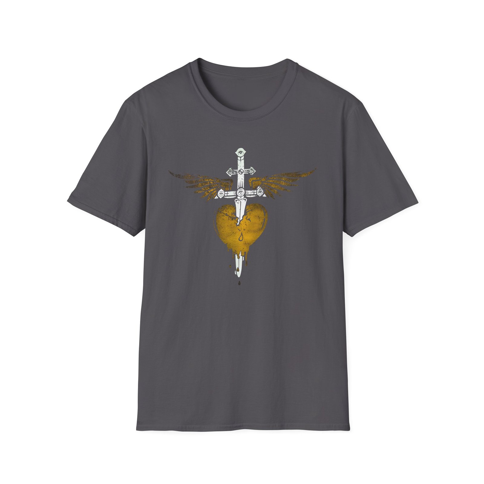 Bon Jovi Bon Jovi Gold Heart & Dagger Unisex Softstyle T-Shirt