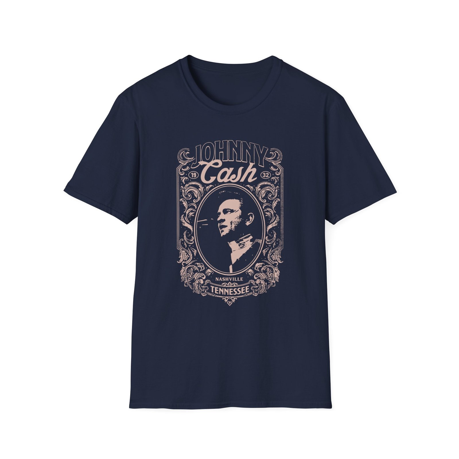 Johnny Cash Nashville Portrait Unisex Softstyle T-Shirt