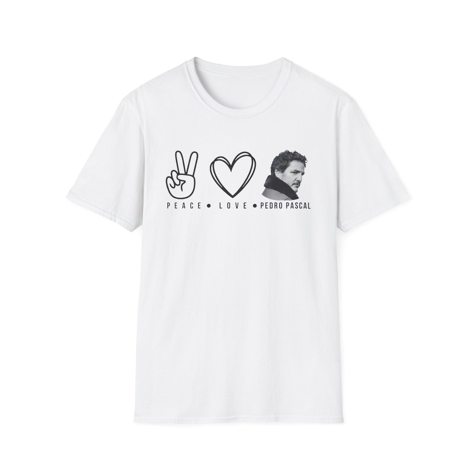 Peace Love Pedro Pascal Unisex Softstyle T-Shirt