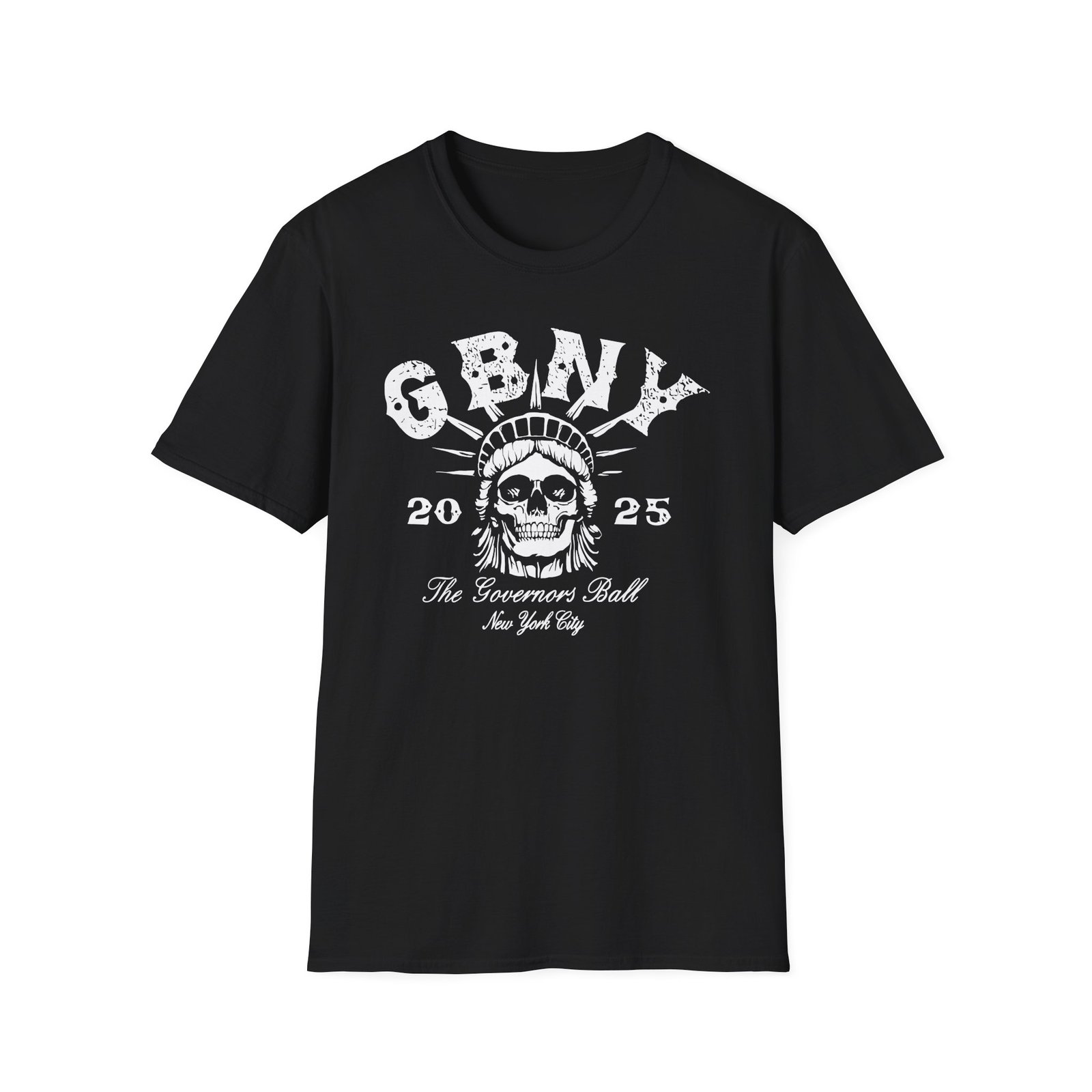 Gov Ball Gbny Liberty Skull Unisex Softstyle T-Shirt