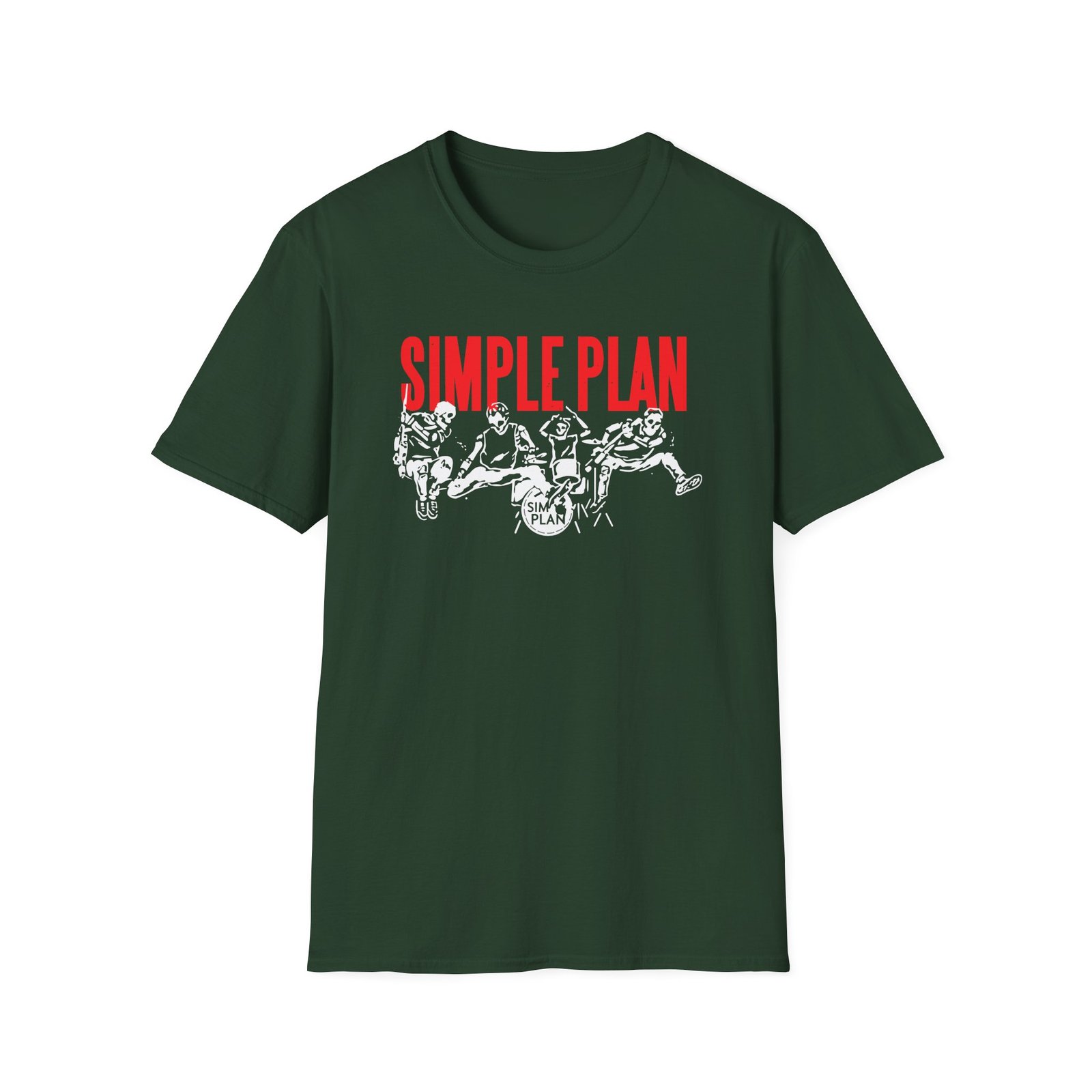 Simple Plan Live Skeleton Unisex Softstyle T-Shirt