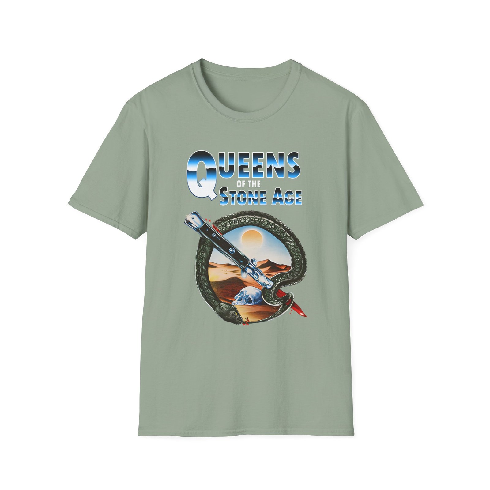 Queens of the Stone Age Qotsa Desert Skull Unisex Softstyle T-Shirt