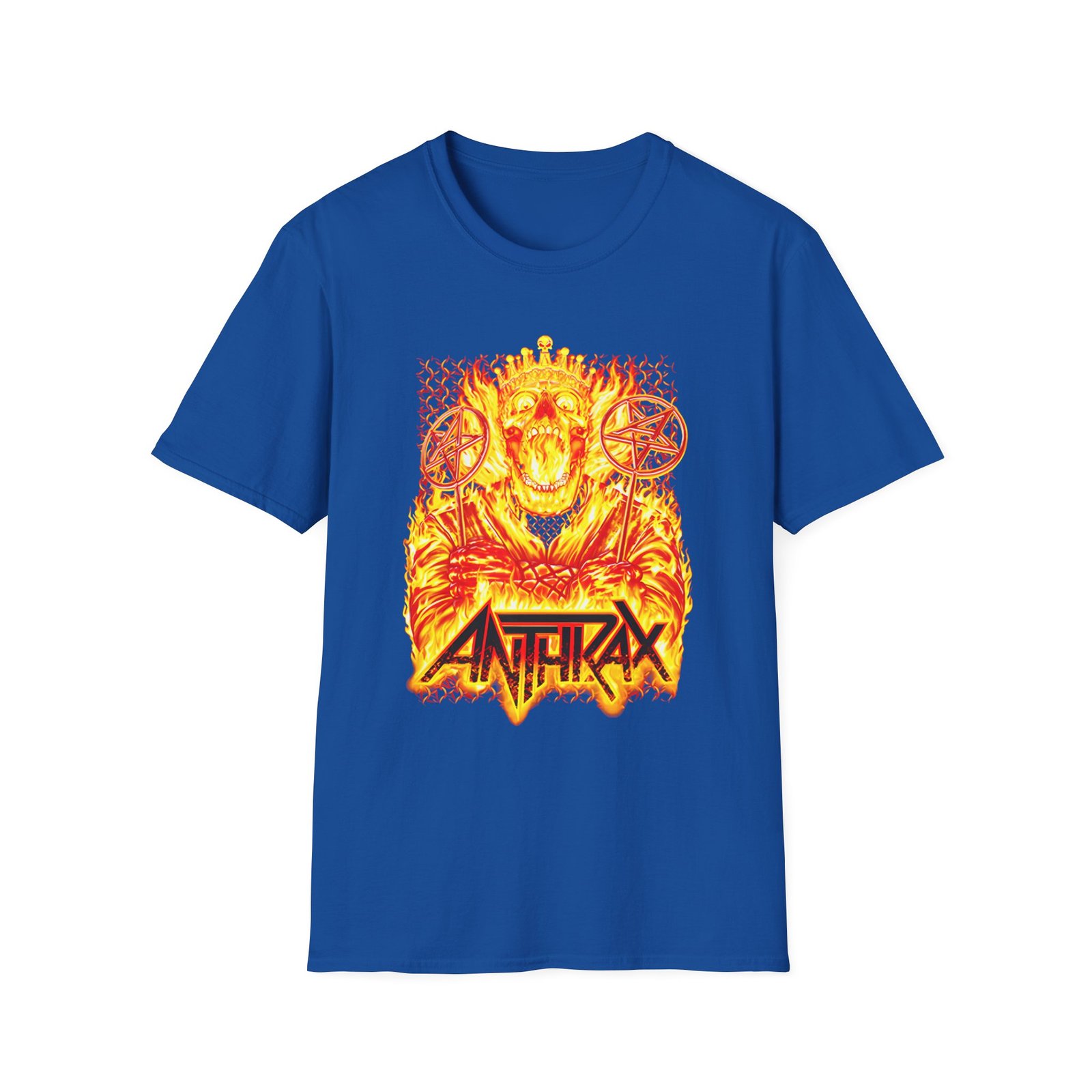 Anthrax Black Flames Unisex Softstyle T-Shirt