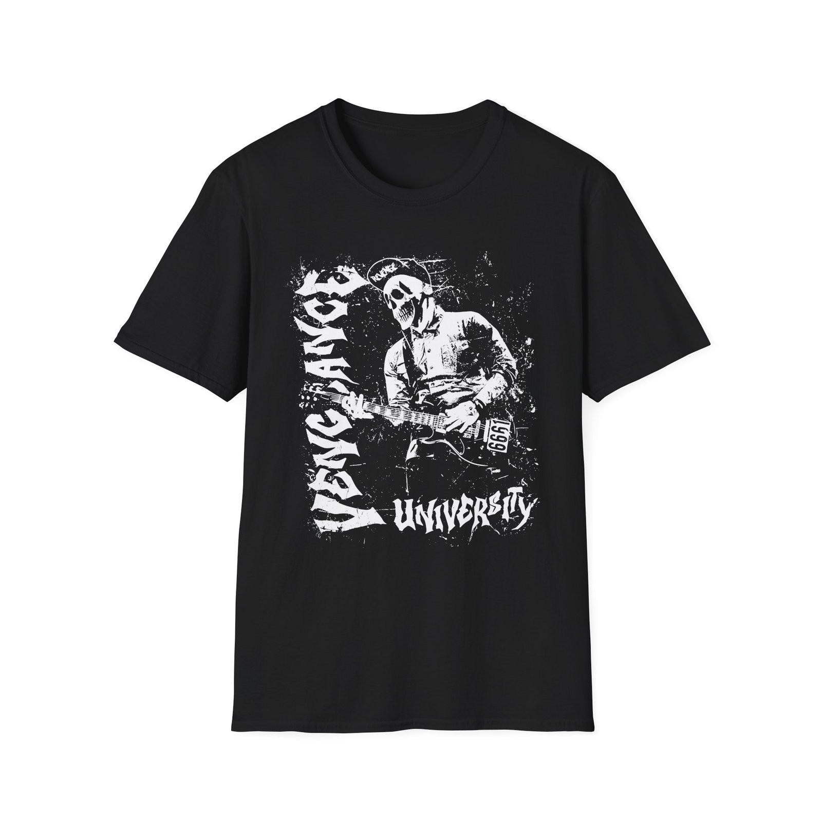 Vengeance University Zacky Skeleton Unisex Softstyle T-Shirt