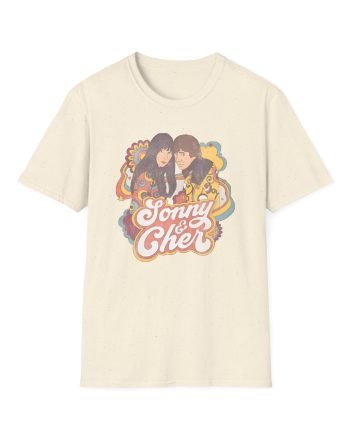 Sonny & Cher Groovy Couple Juniors Unisex Softstyle T-Shirt
