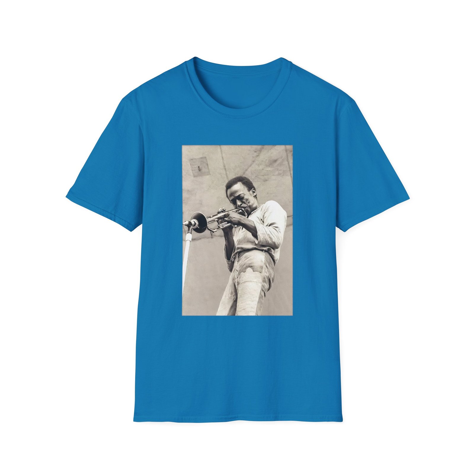 Miles Davis Playing Portrait Unisex Softstyle T-Shirt