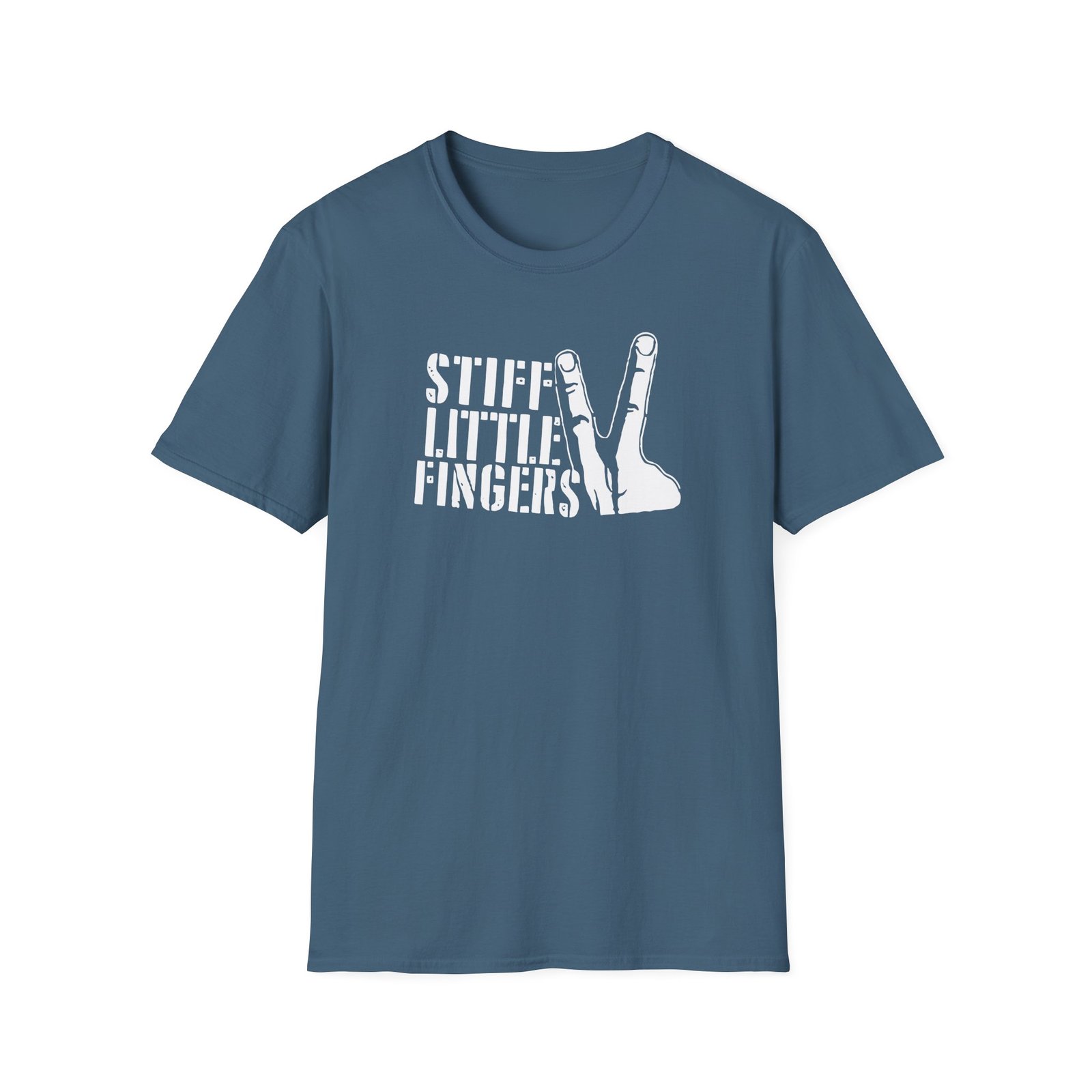 Stiff Little Fingers Stencil Fingers Unisex Softstyle T-Shirt