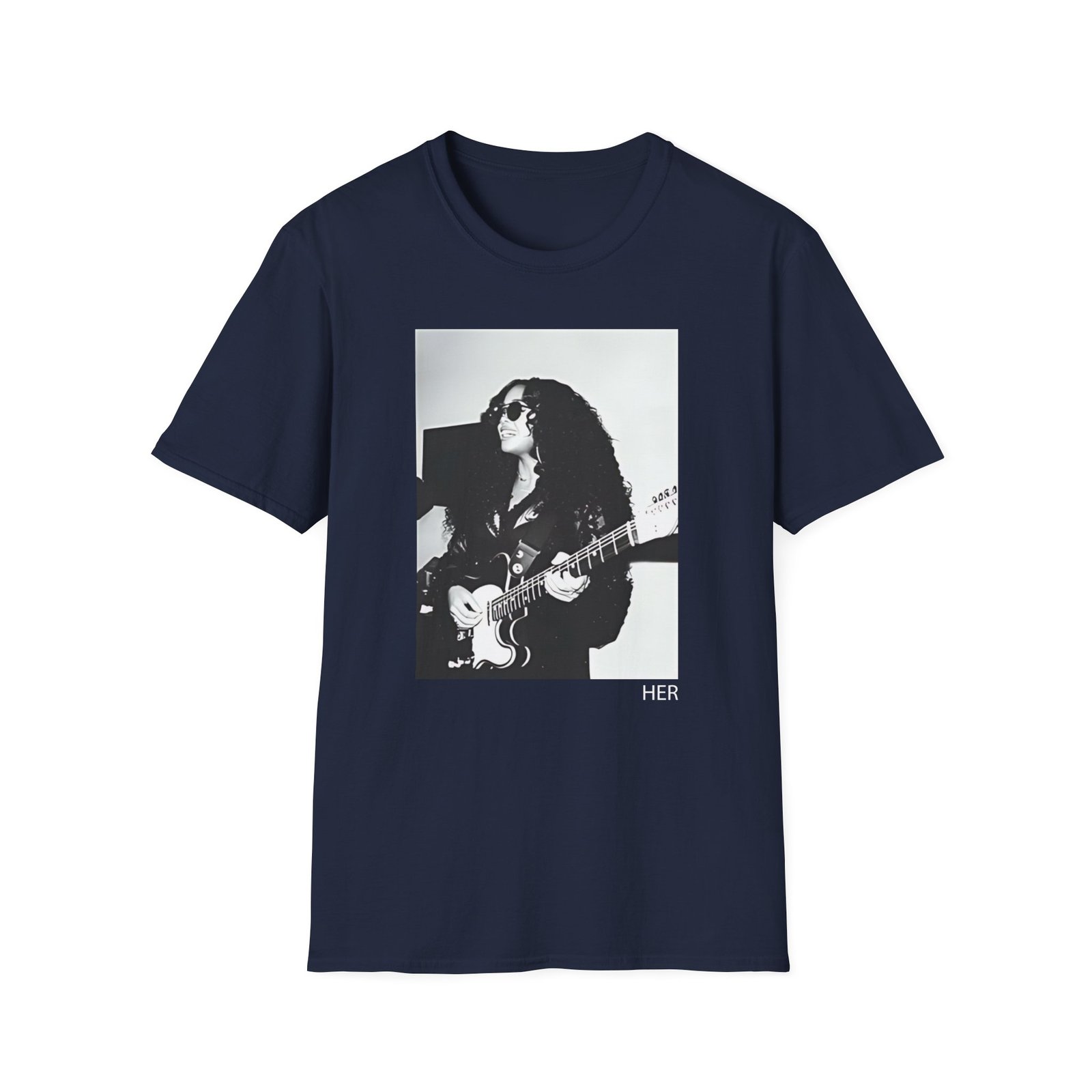 HER With Guitar Lightweight Unisex Softstyle T-Shirt