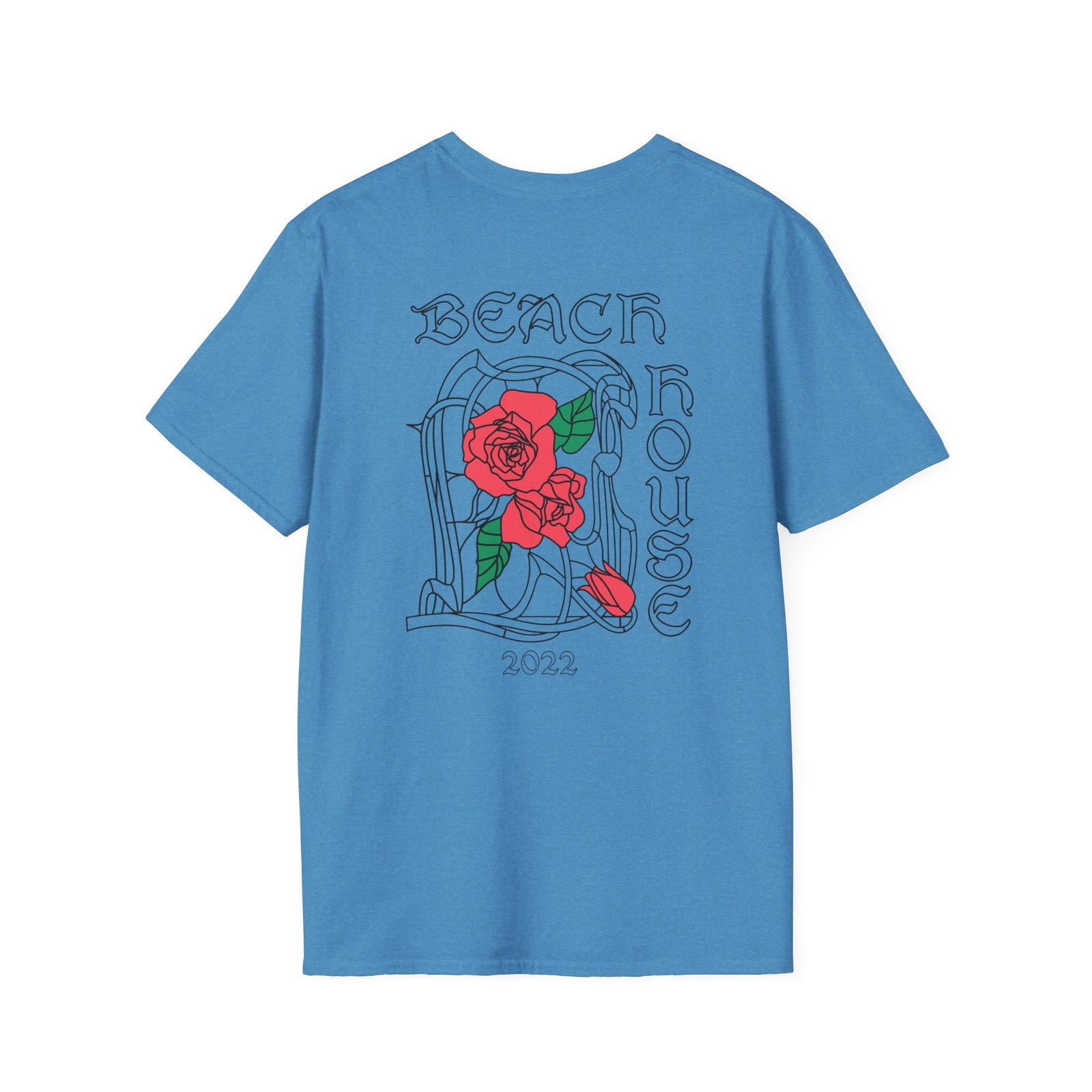 Beach House Rose Stained Glass Unisex Softstyle T-Shirt