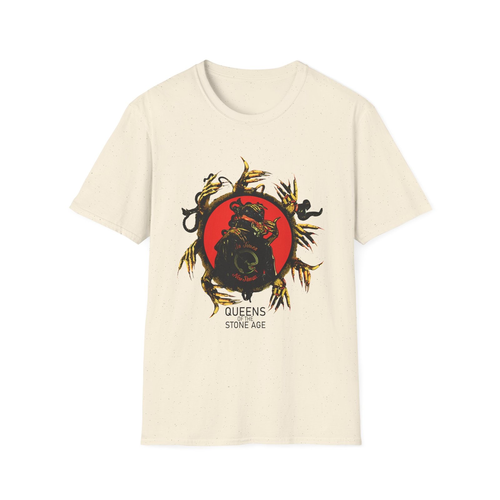 Queens of the Stone Age in Times New Roman Unisex Softstyle T-Shirt