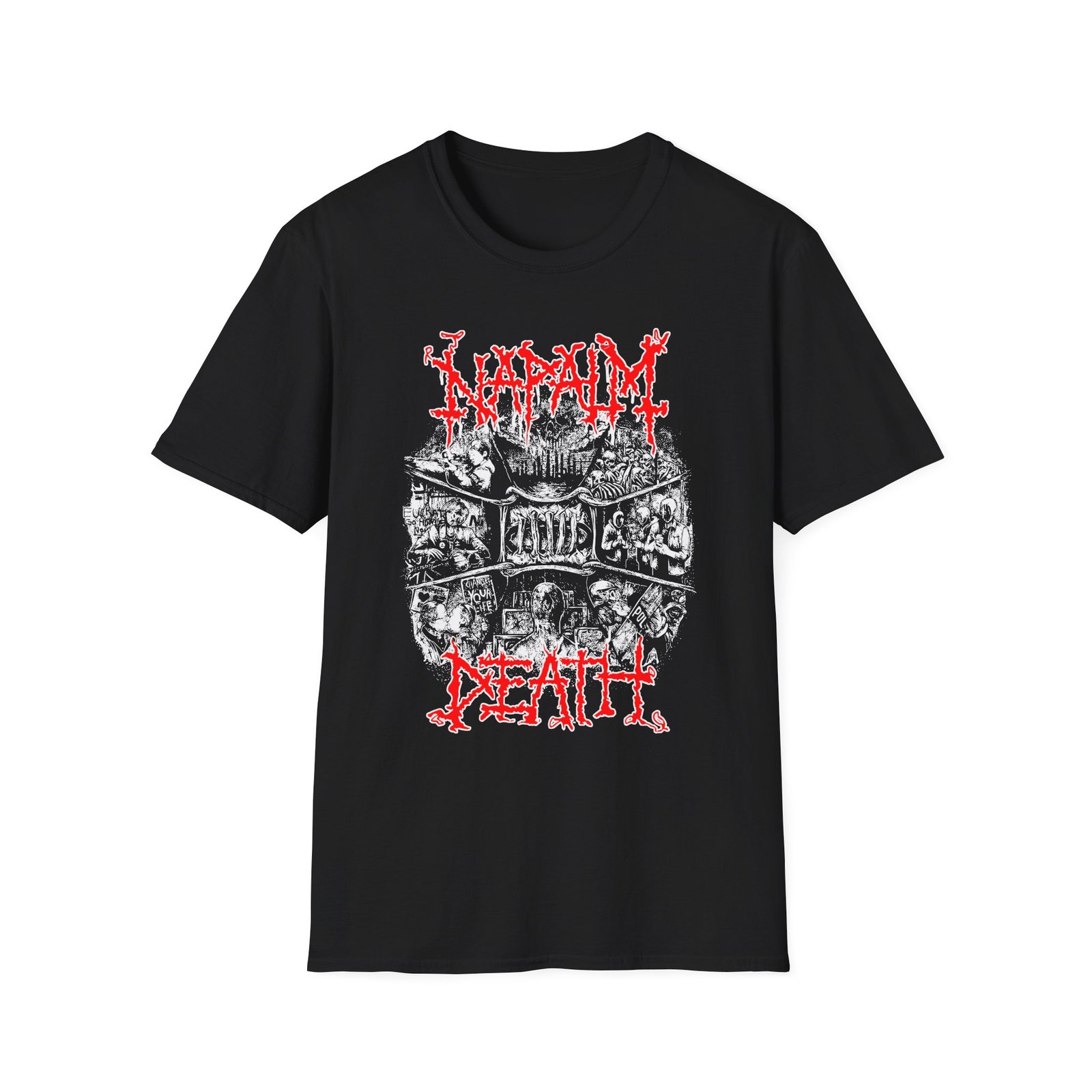 Napalm Death Coded Smears Unisex Softstyle T-Shirt