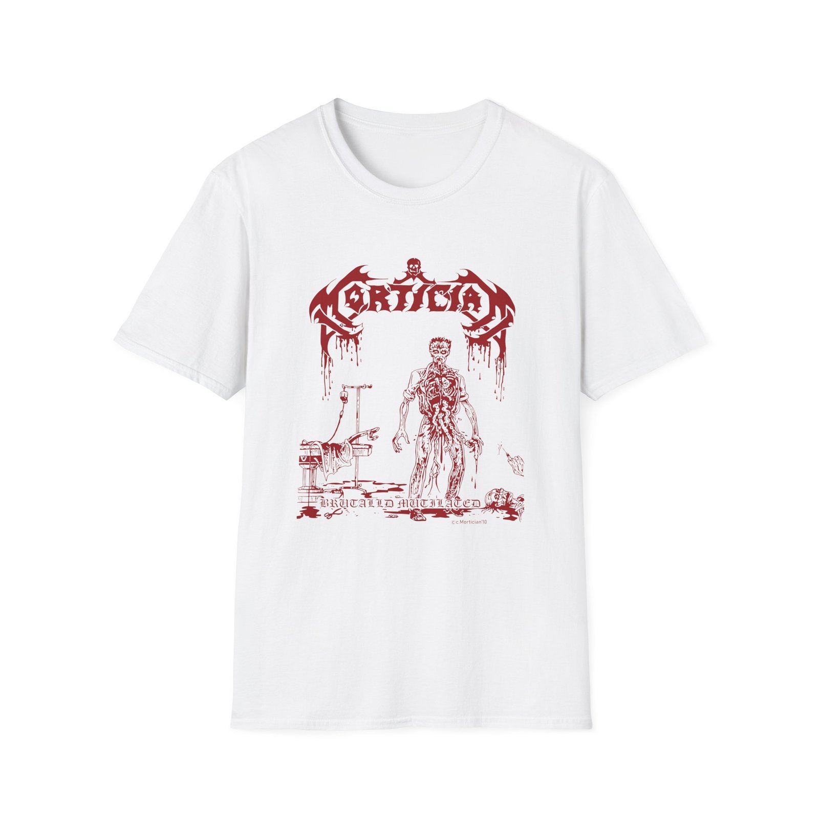 Mortician Brutally Mutilated Unisex Softstyle T-Shirt