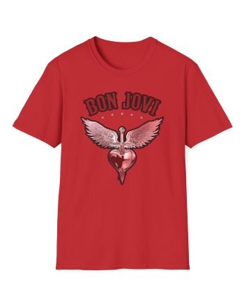 Bon Jovi Forever Red H&d Unisex Softstyle T-Shirt