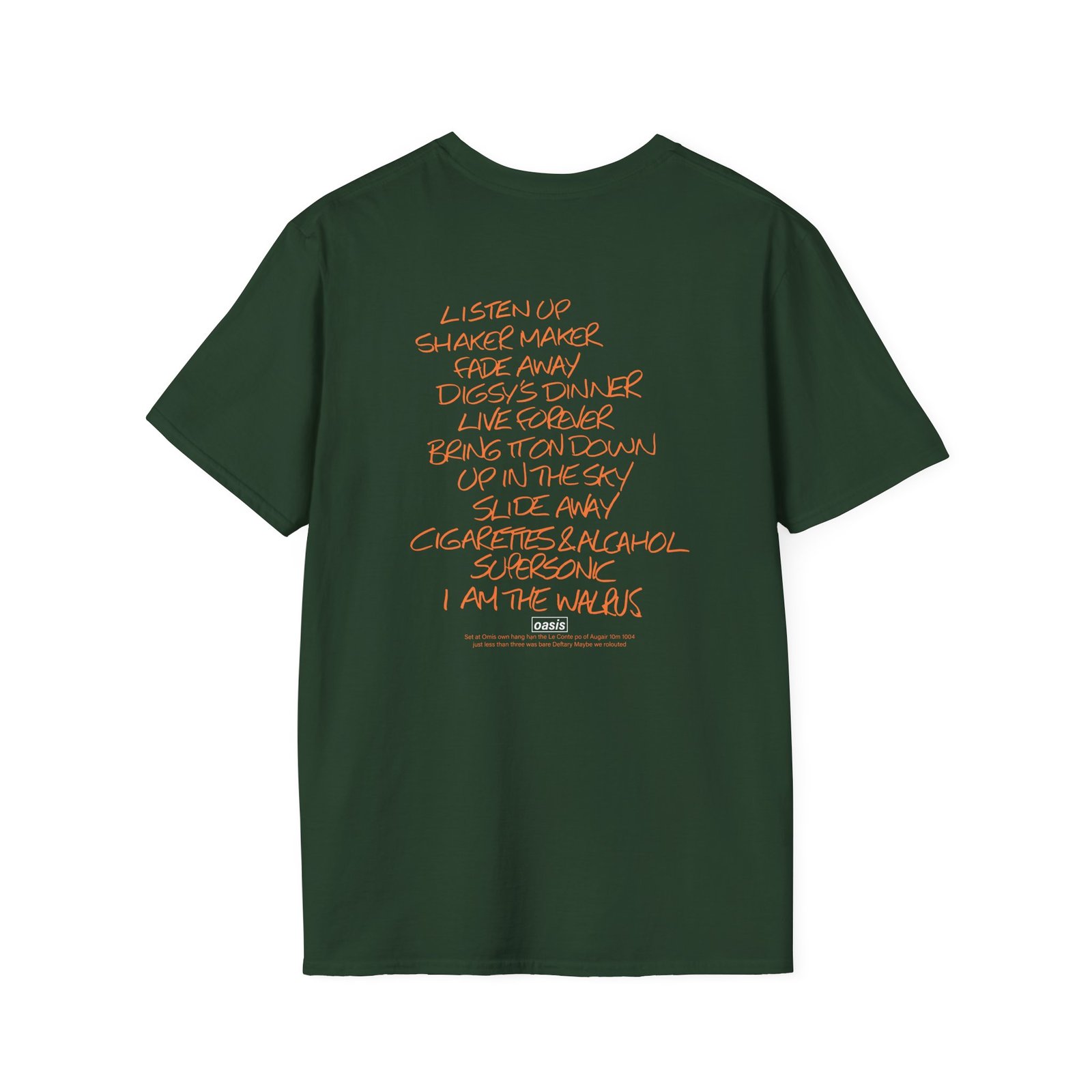 Oasis Setlist Unisex Softstyle T-Shirt
