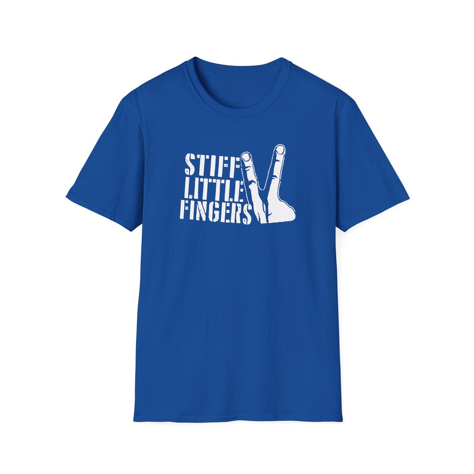 Stiff Little Fingers Stencil Fingers Unisex Softstyle T-Shirt