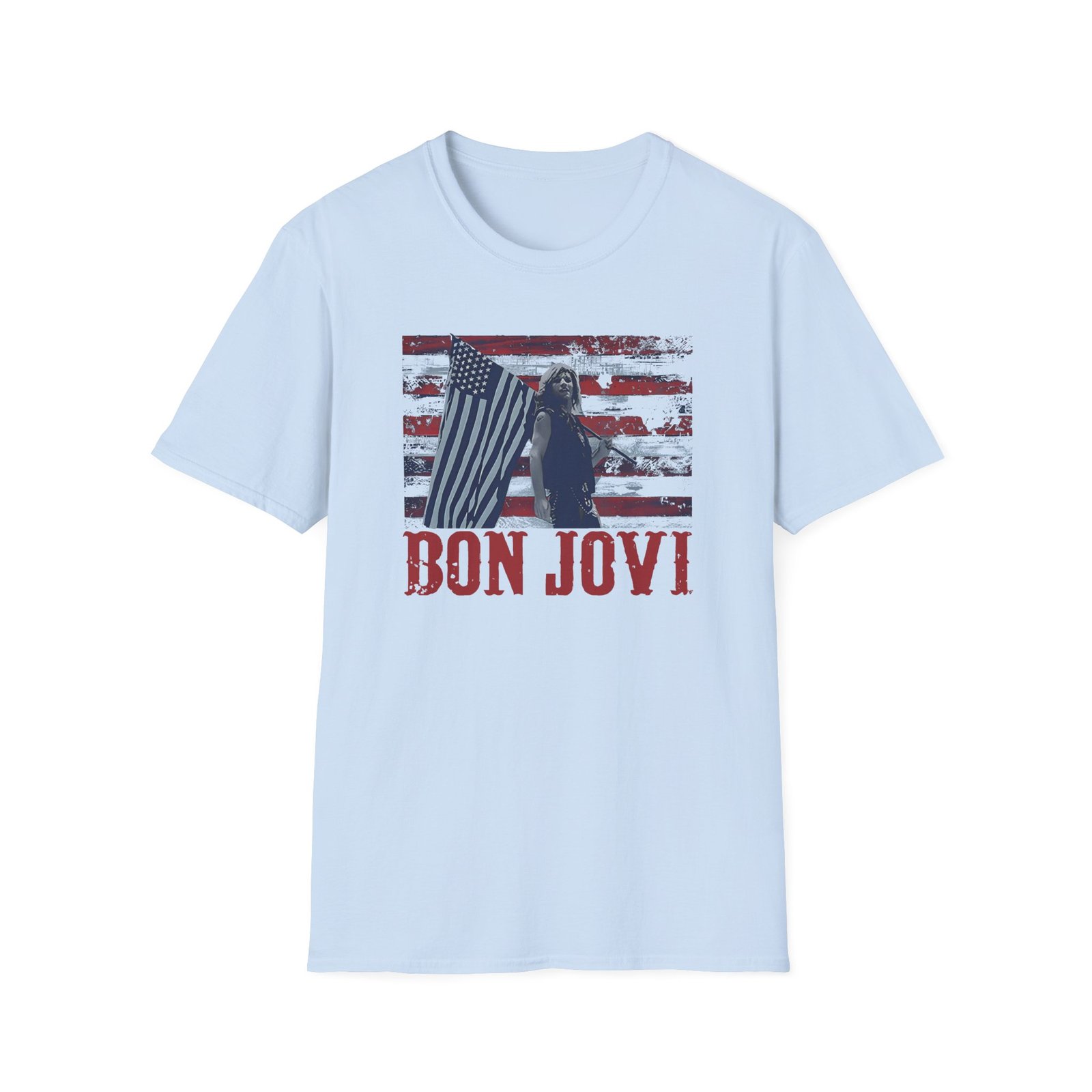 Bon Jovi American Flag Unisex Softstyle T-Shirt