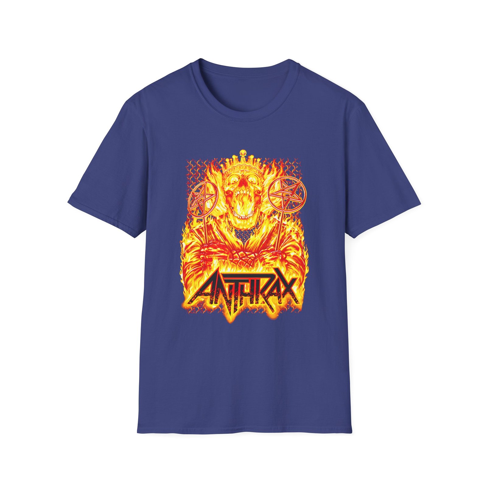 Anthrax Black Flames Unisex Softstyle T-Shirt