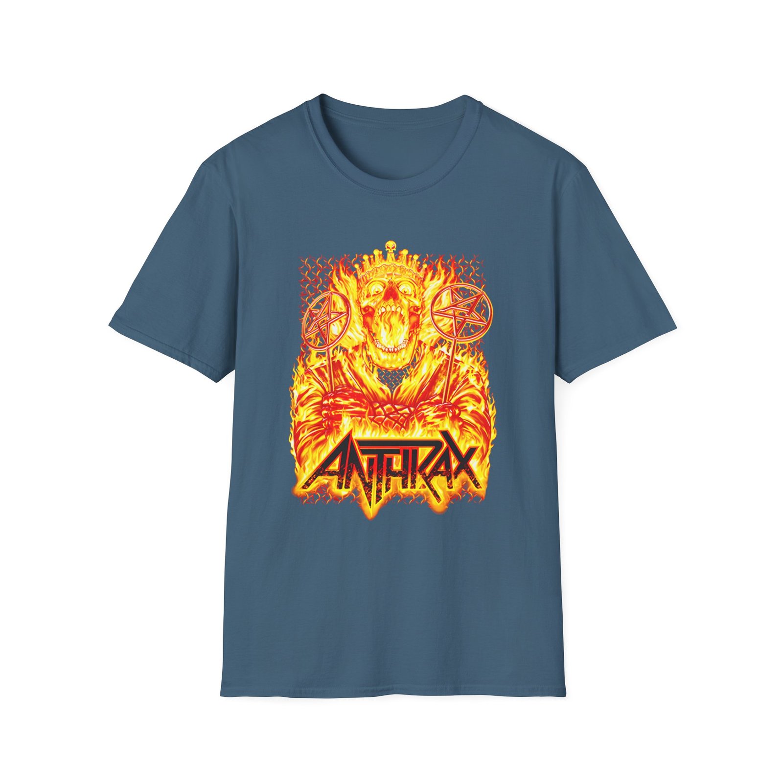 Anthrax Black Flames Unisex Softstyle T-Shirt