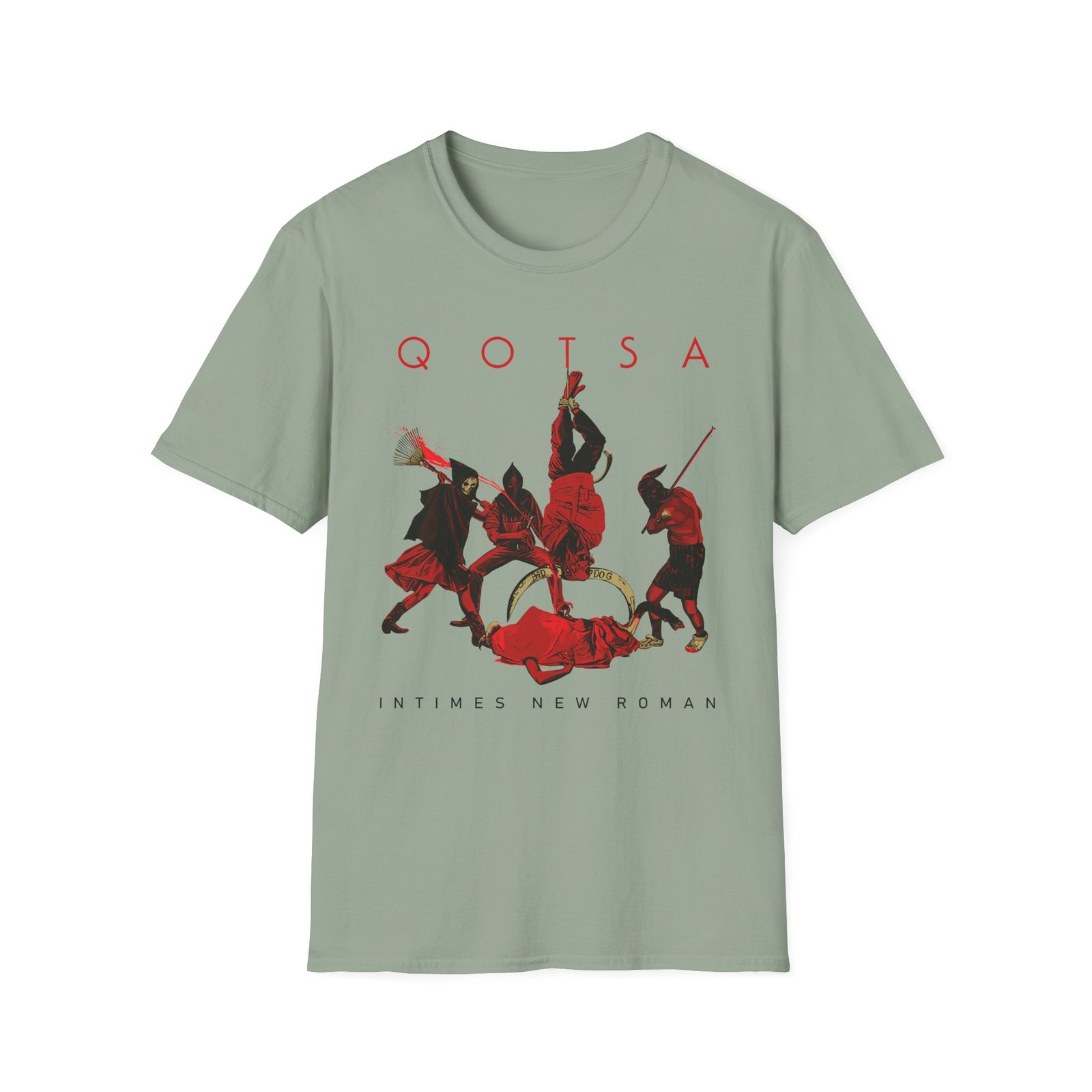 Queens of the Stone Age in Times New Roman Sand Unisex Softstyle T-Shirt