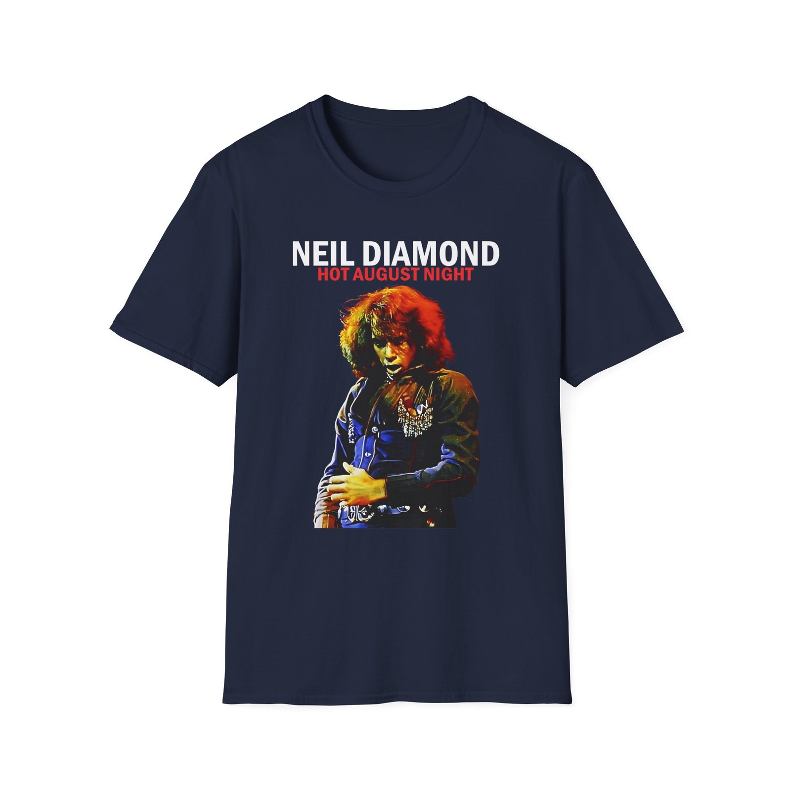 Neil Diamond Hot August Night Album Photo Unisex Softstyle T-Shirt